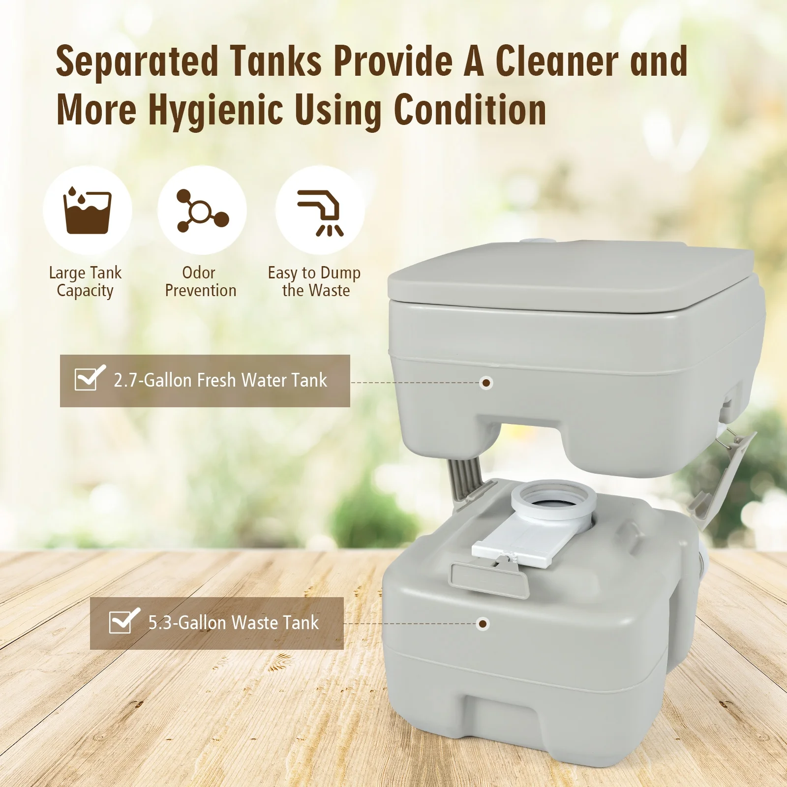 5.3 Gallon 20 L Portable Travel Toilet for Camping RV Indoor Outdoor - Image 7