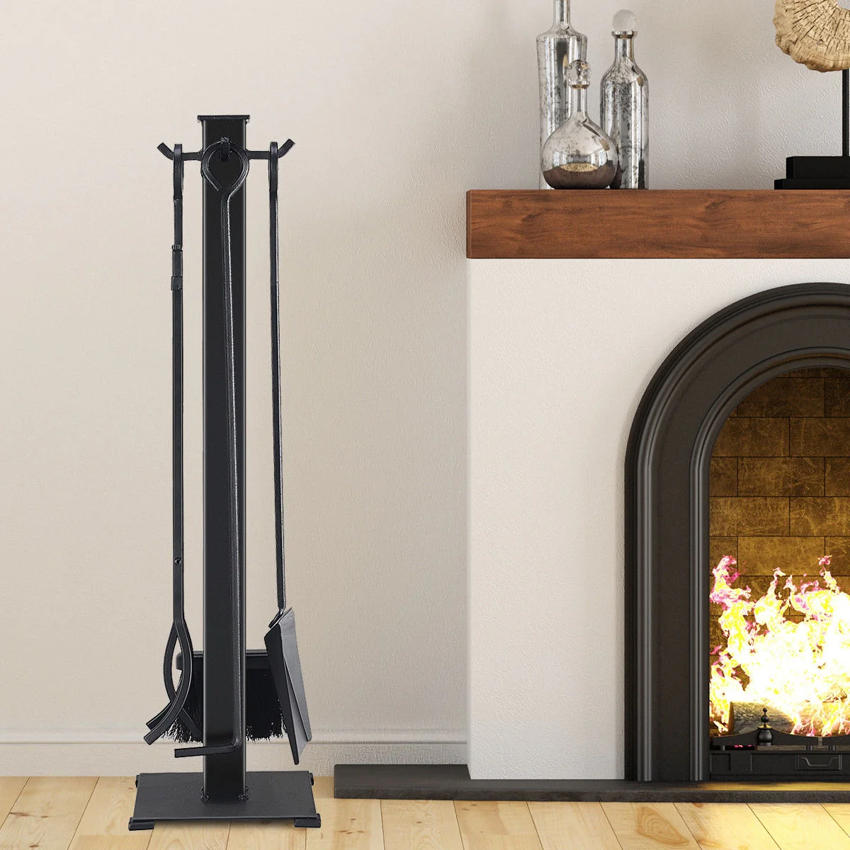 5 Pieces Fireplace Iron Fire Place Tool Set - Image 2