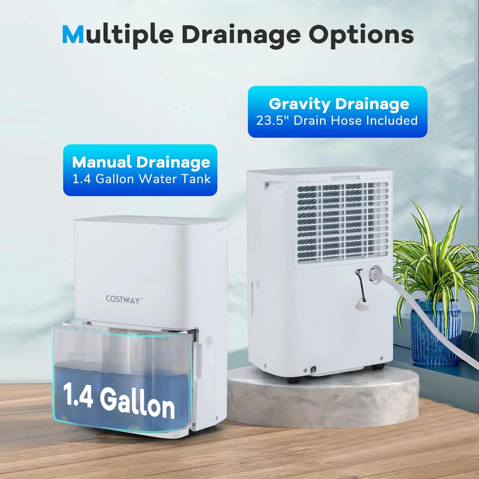 65 Pints Dehumidifier with 24H Timer and LED Display-White - Image 6