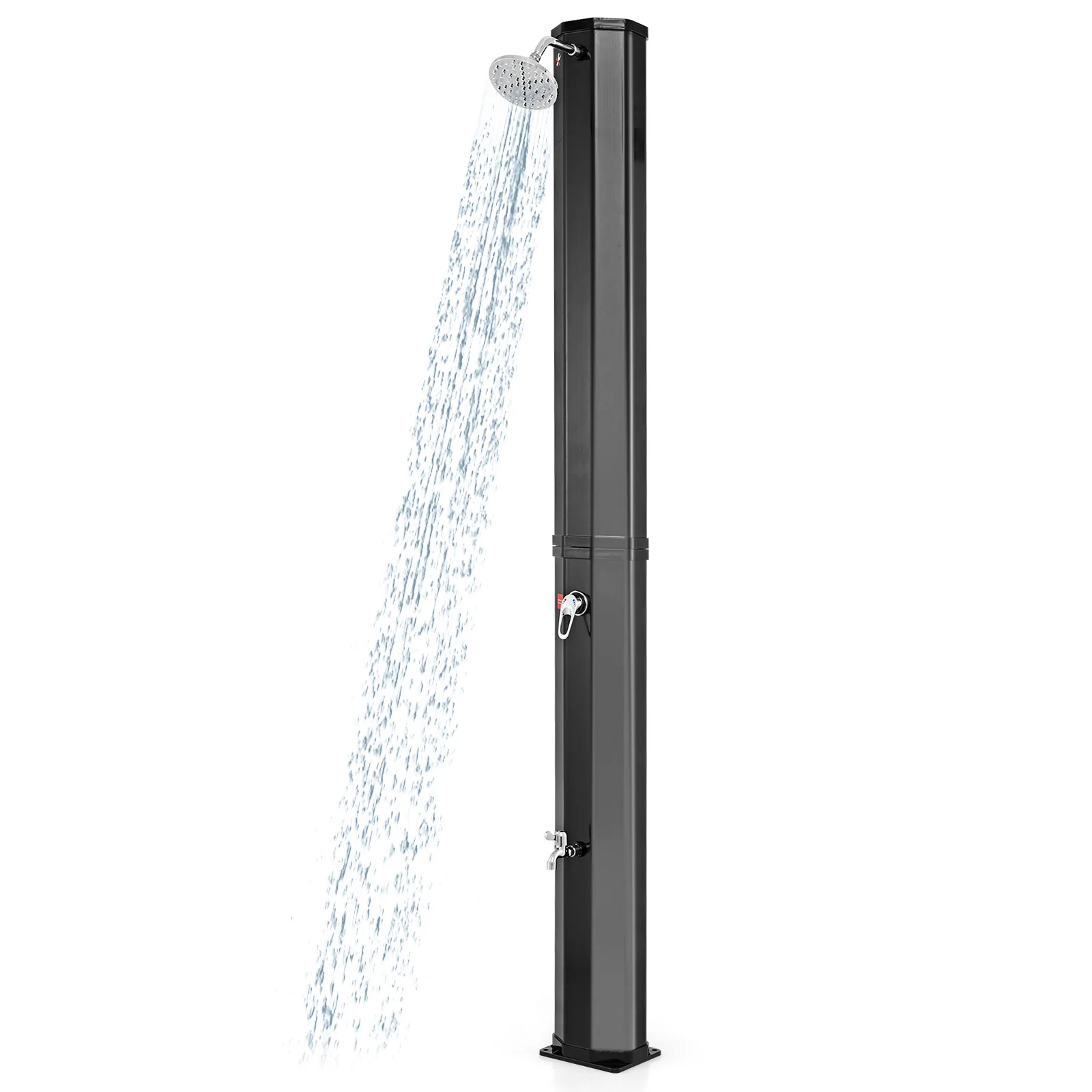 7.5 Feet 15.9 Gallon Solar Heated Outdoor Shower with Shower Head - Image 4