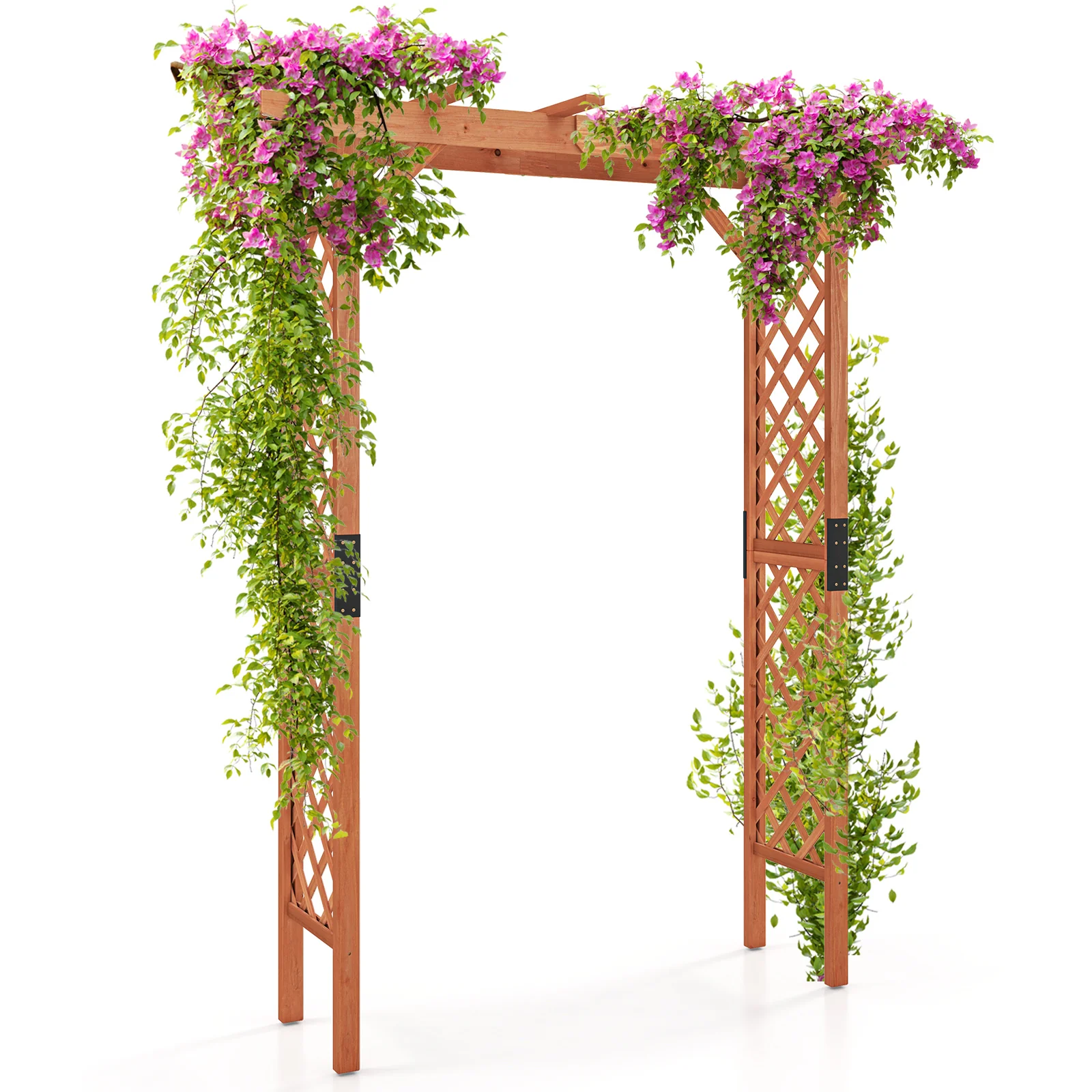 7 Feet Garden Wooden High Arbor Arch Plant Pergola - Image 3