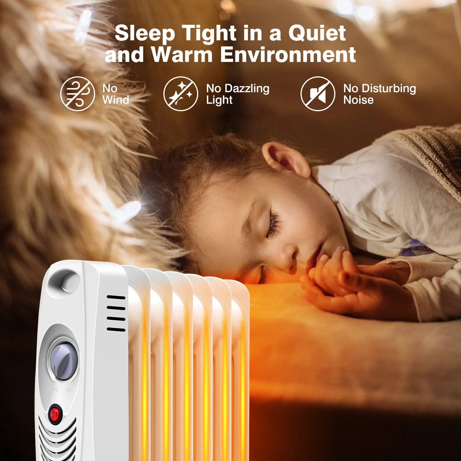 700 W Portable Mini Electric Oil-Filled Radiator Heater - Image 3
