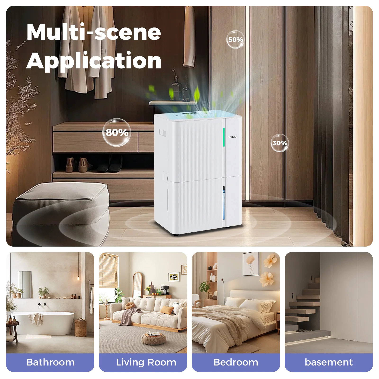 74/96 Pints Dehumidifier for Home 4500/5500 Sq. Ft Dehumidifier with 3 Modes - Image 2