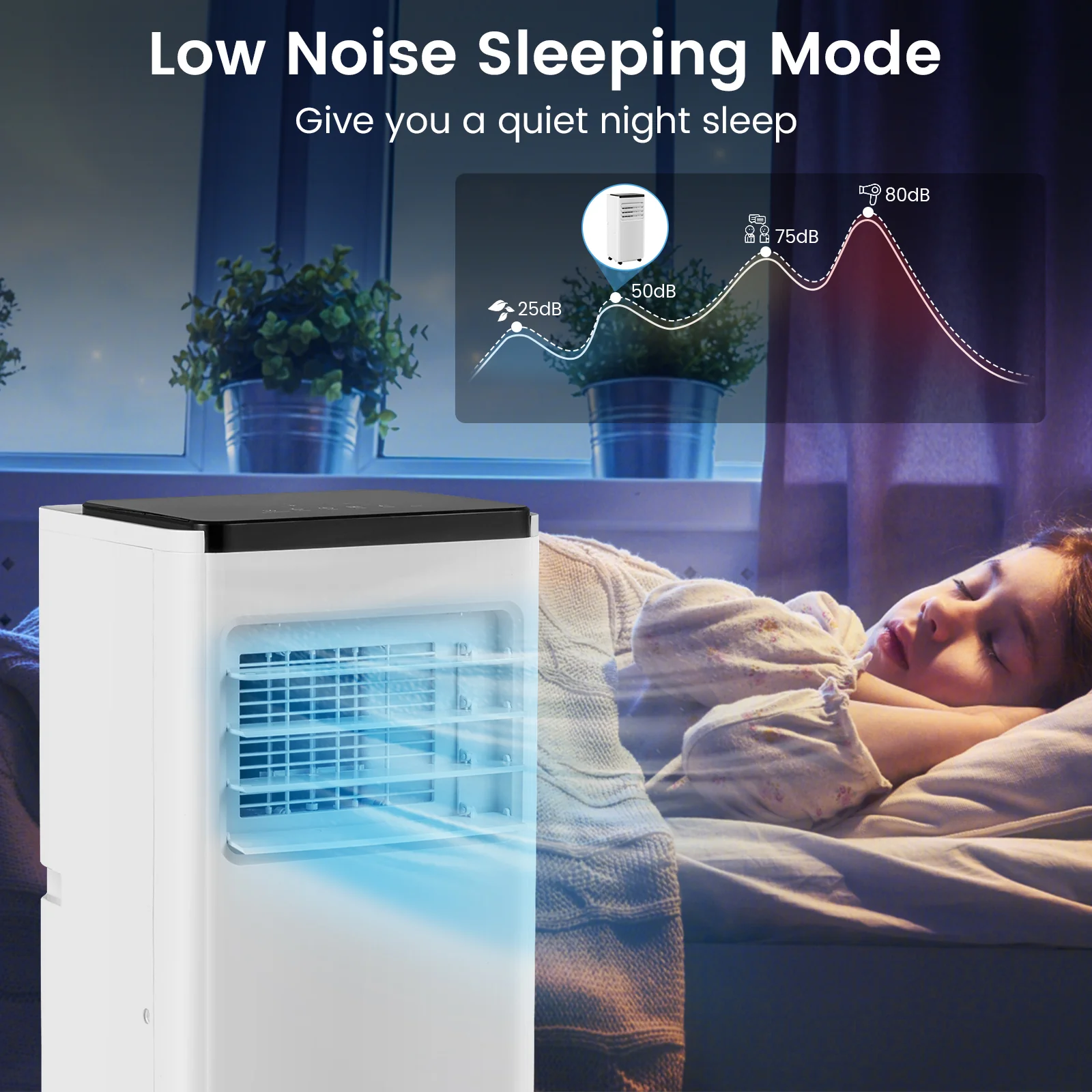 8000 BTU Portable Air Conditioner with Remote Control Cools up to 250 Sq.Ft - Image 7
