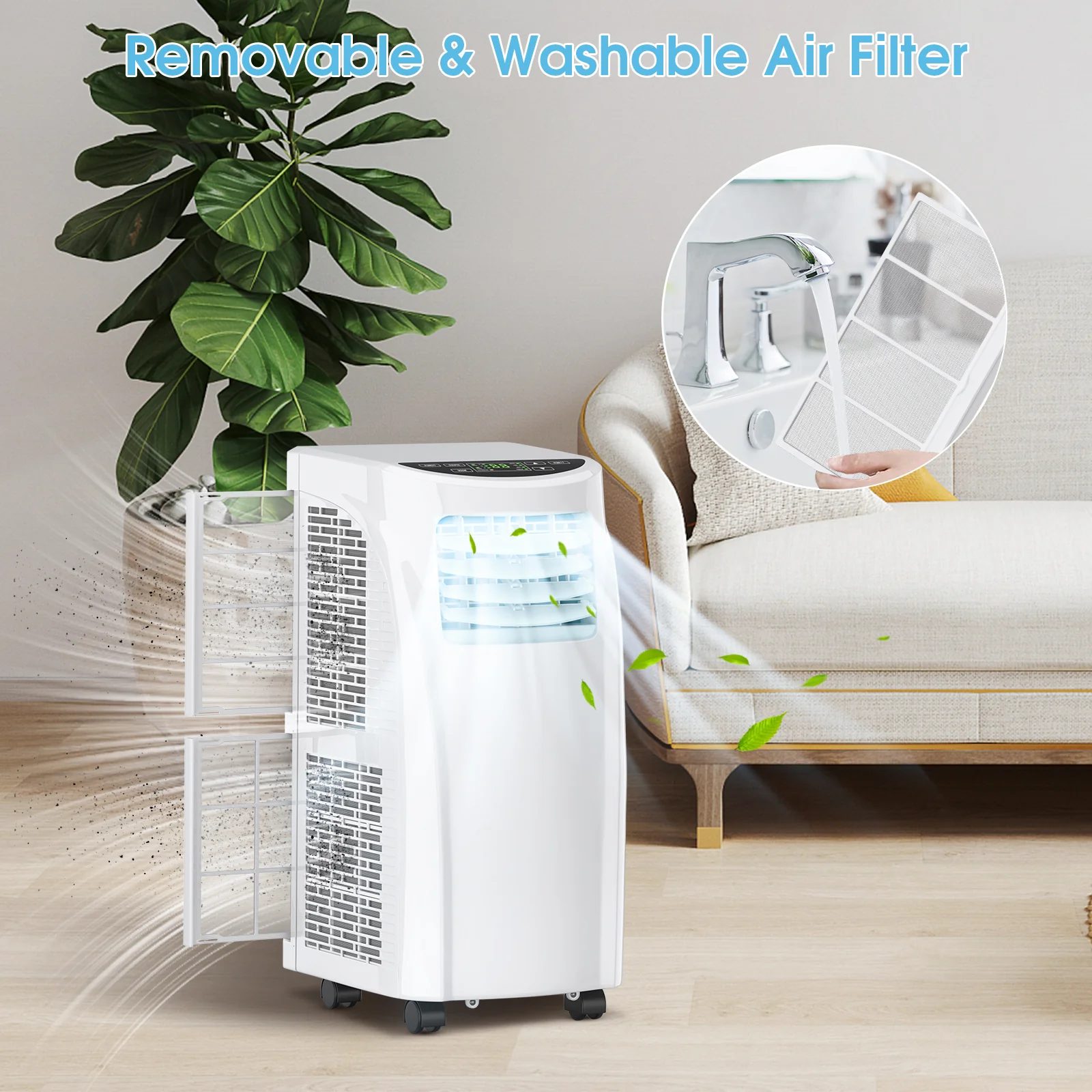 8000 BTU Portable Air Conditioner with Sleep Mode and Dehumidifier Function - Image 2