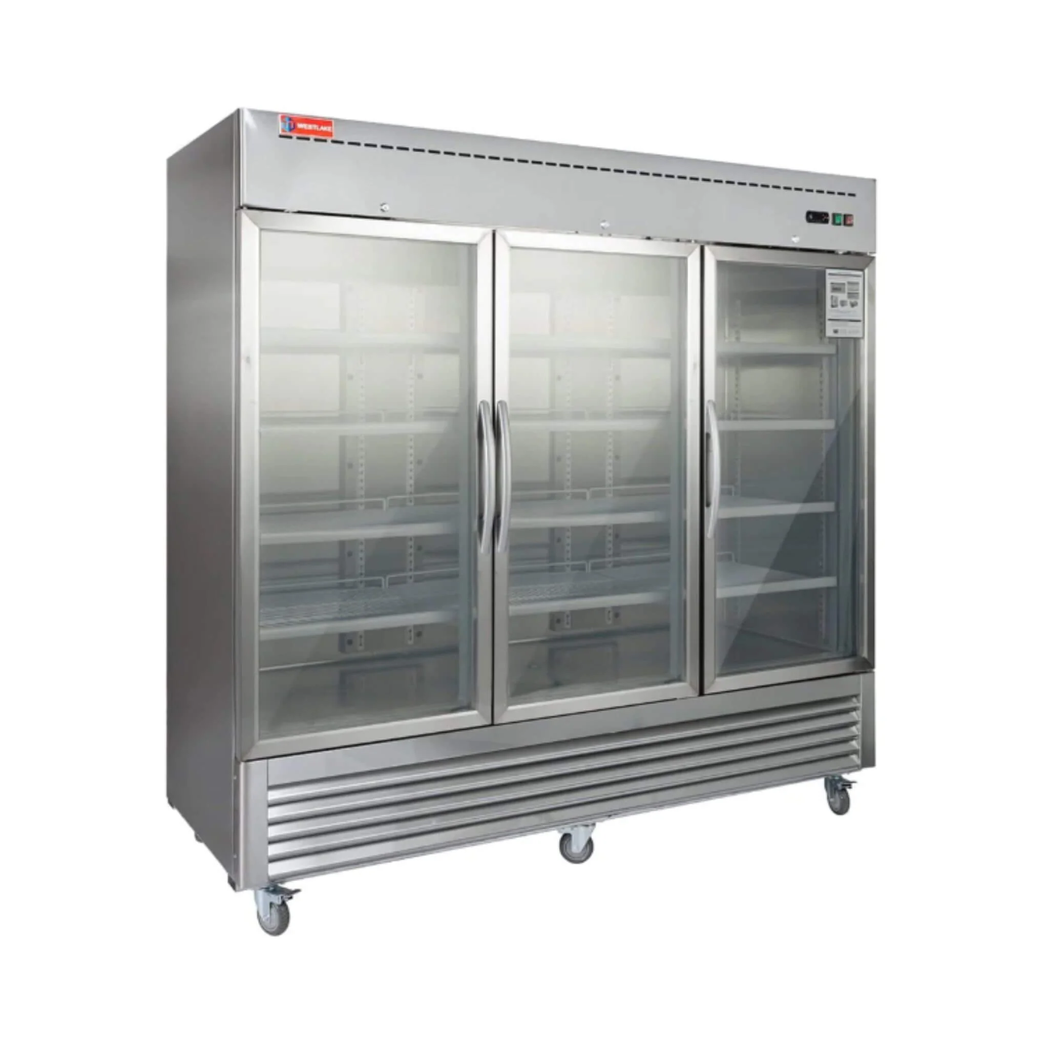 82" Commercial Stainless Steel Upright Display 3 Section Merchandiser Refrigerator - Image 7