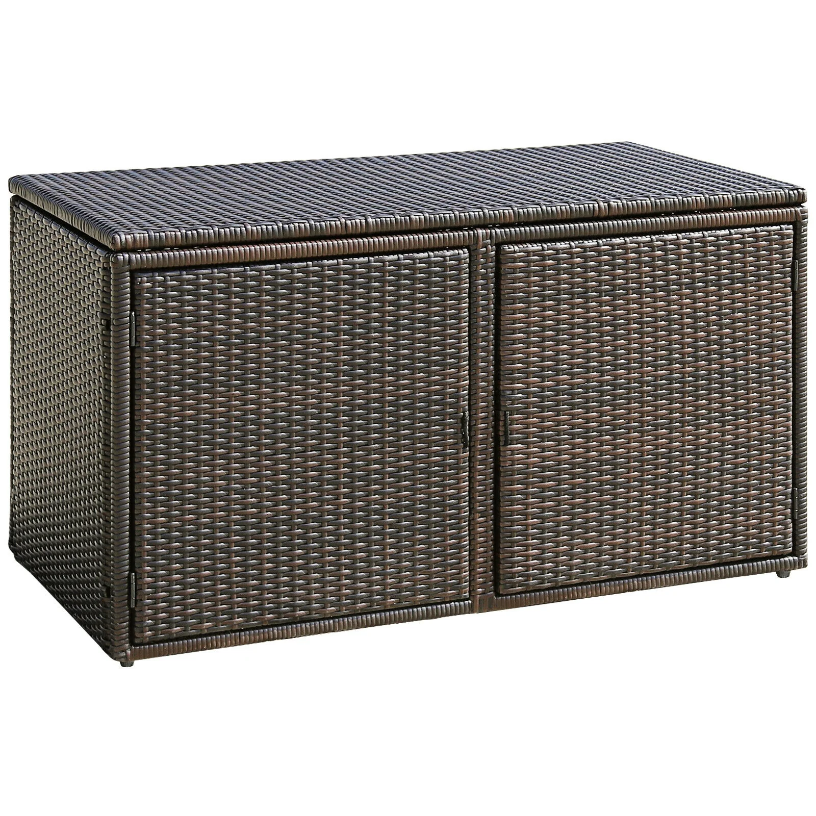 88 Gallon Garden Patio Rattan Storage Container Box-Brown - Image 8