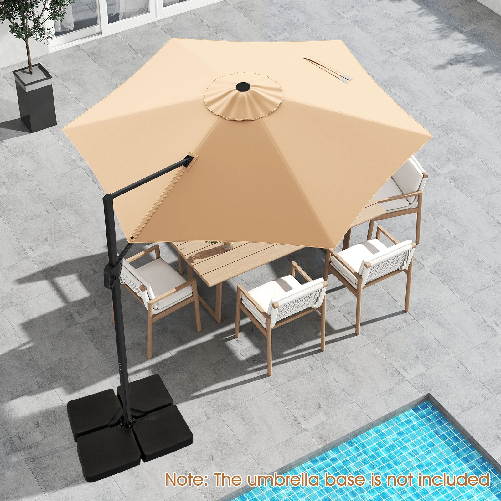 9 FT Cantilever Patio Umbrella with Vented Top and Sun-Protective Canopy - Image 2