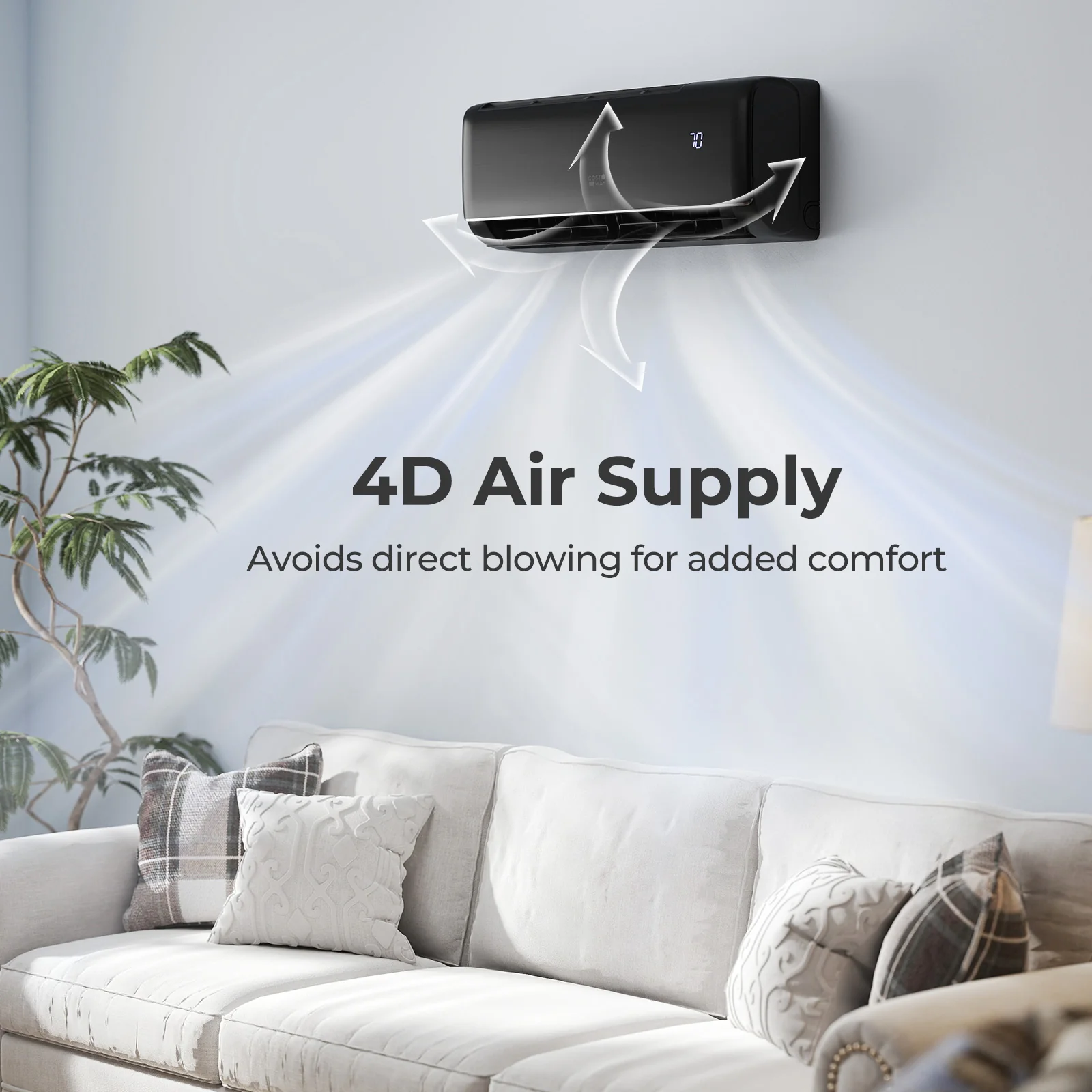 9100 BTU 20.5 SEER2 115V WiFi Enabled Mini Split AC Compatible with Alexa Gray - Image 2