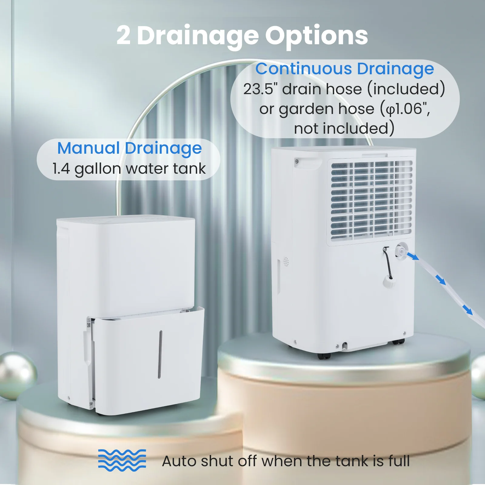 94.5 Pints Dehumidifier with 24H Timer and LED Display-White - Image 6