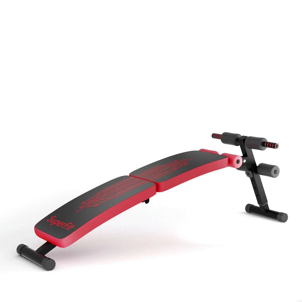 Abdominal Twister Trainer with Adjustable Height Exercise Bench-Red - Image 3