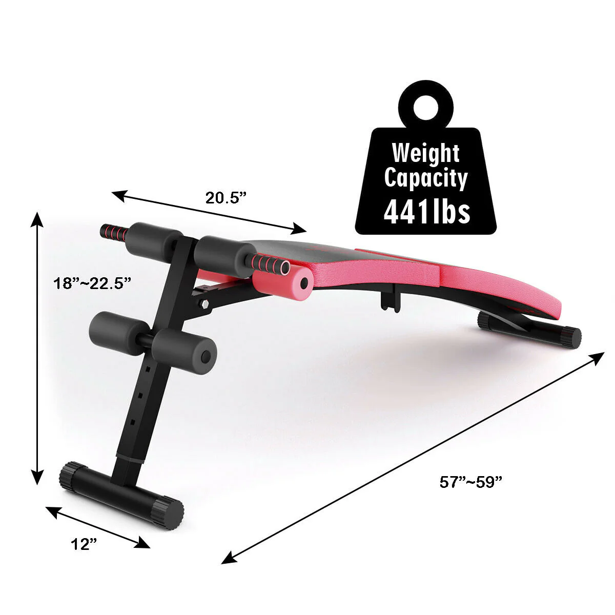 Abdominal Twister Trainer with Adjustable Height Exercise Bench-Red - Image 4