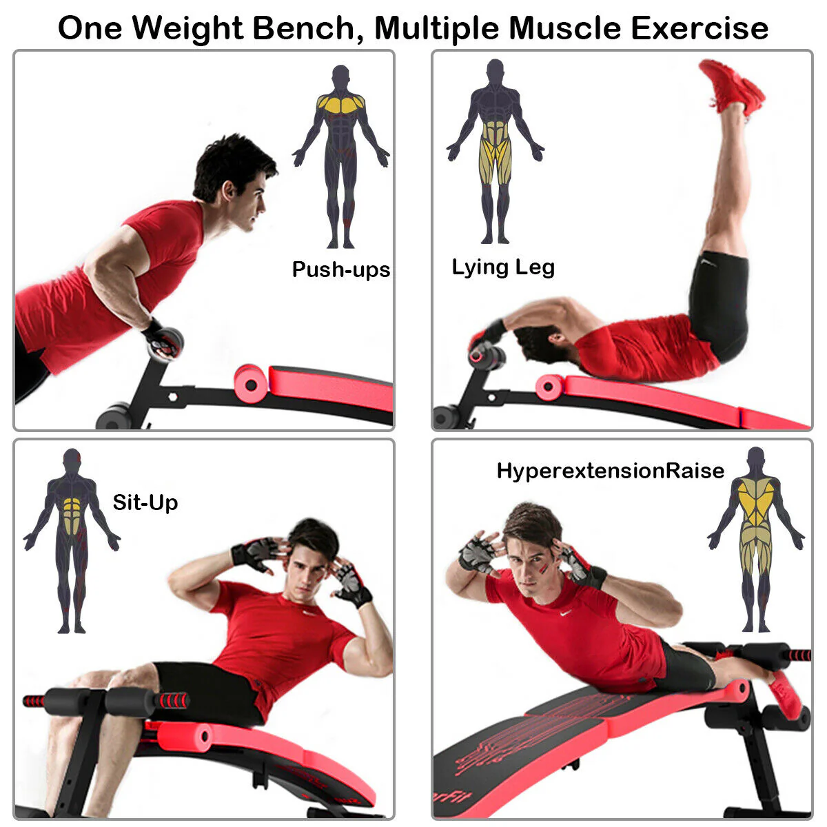 Abdominal Twister Trainer with Adjustable Height Exercise Bench-Red - Image 6
