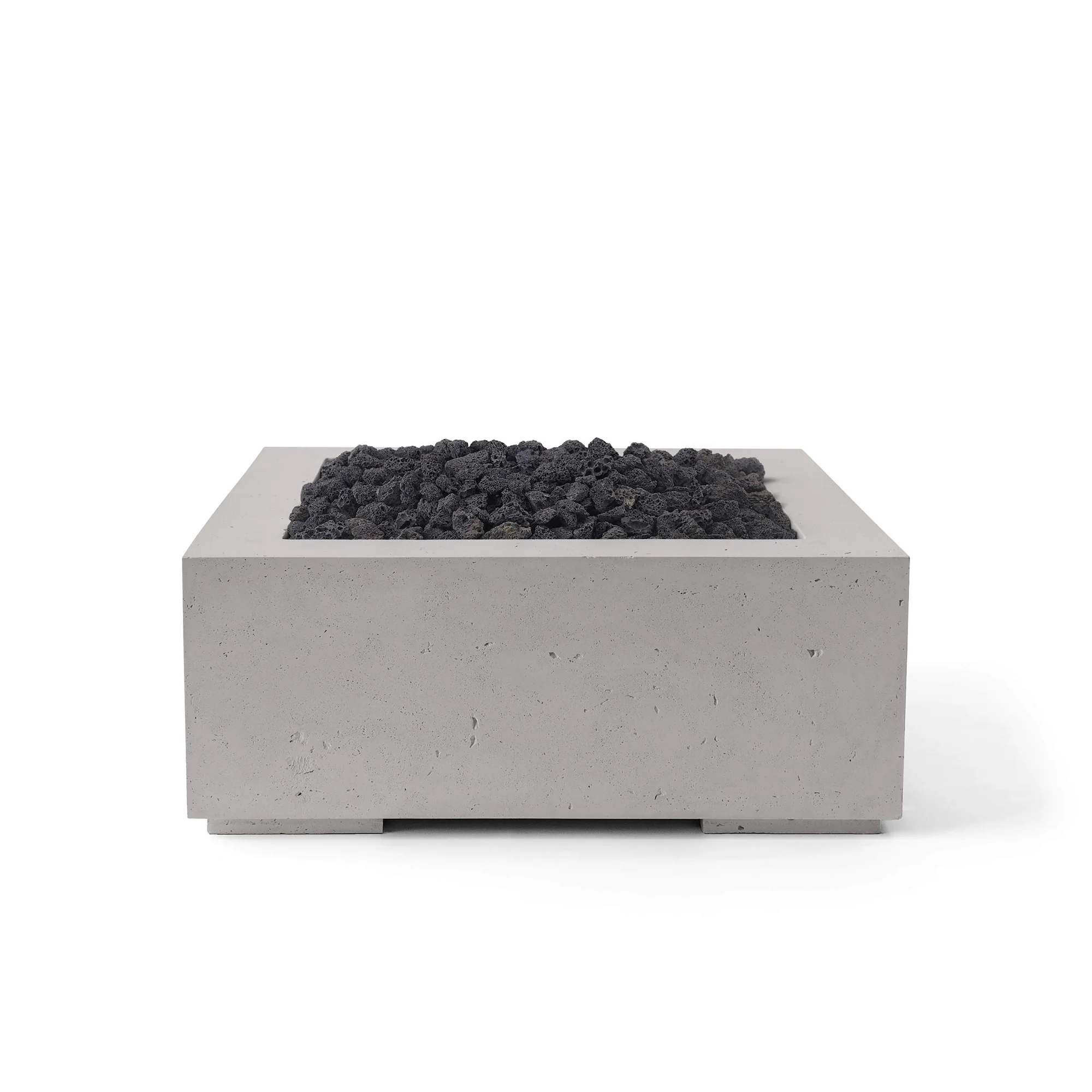 Alea 32" Square Concrete Fire Pit - Match Lit - Image 2