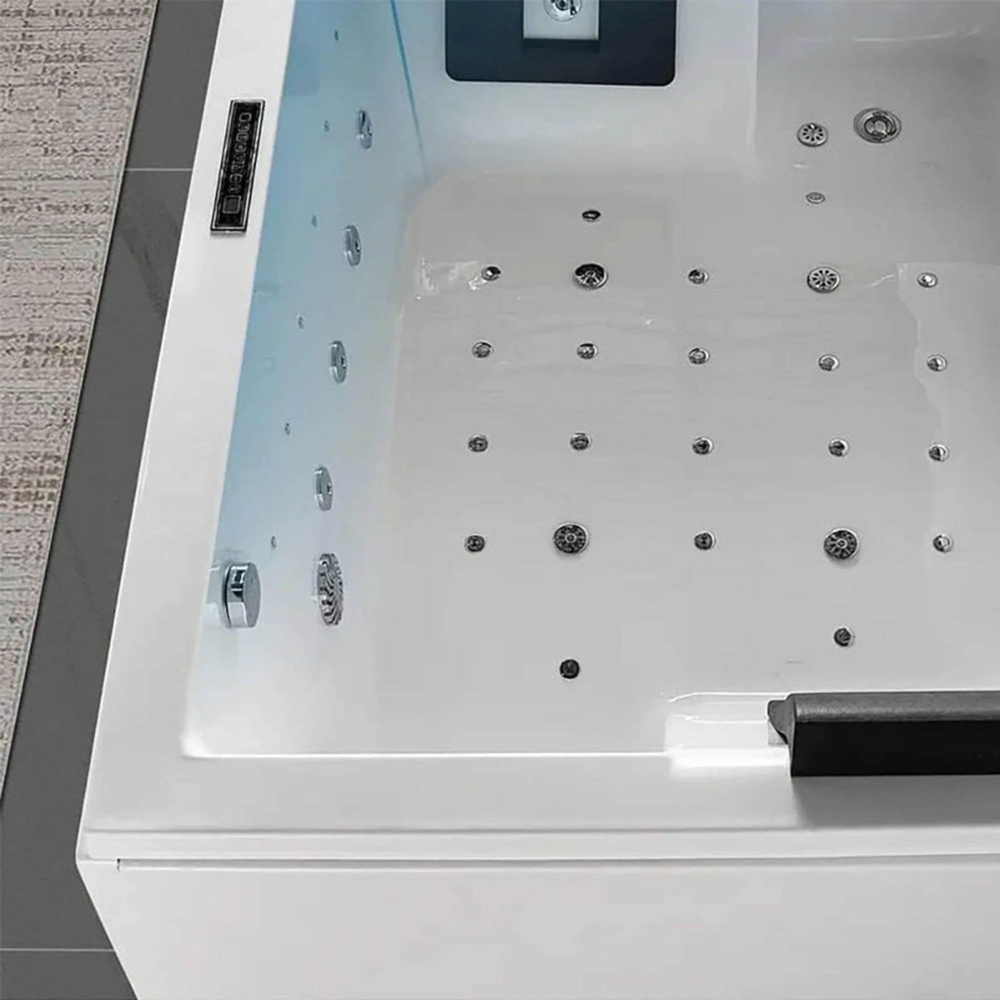 Alora 71-Inch Premium Modern Acrylic Soaking Bathtub With Bubble Jets And LED Lighting - Image 5