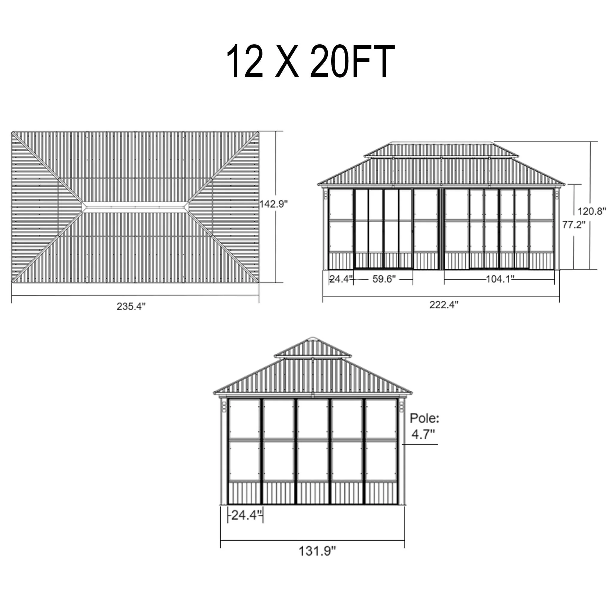 Alora Luxury Heavy-Duty Hardtop Sunroom with Aluminum Frame and LED Lights - Image 20