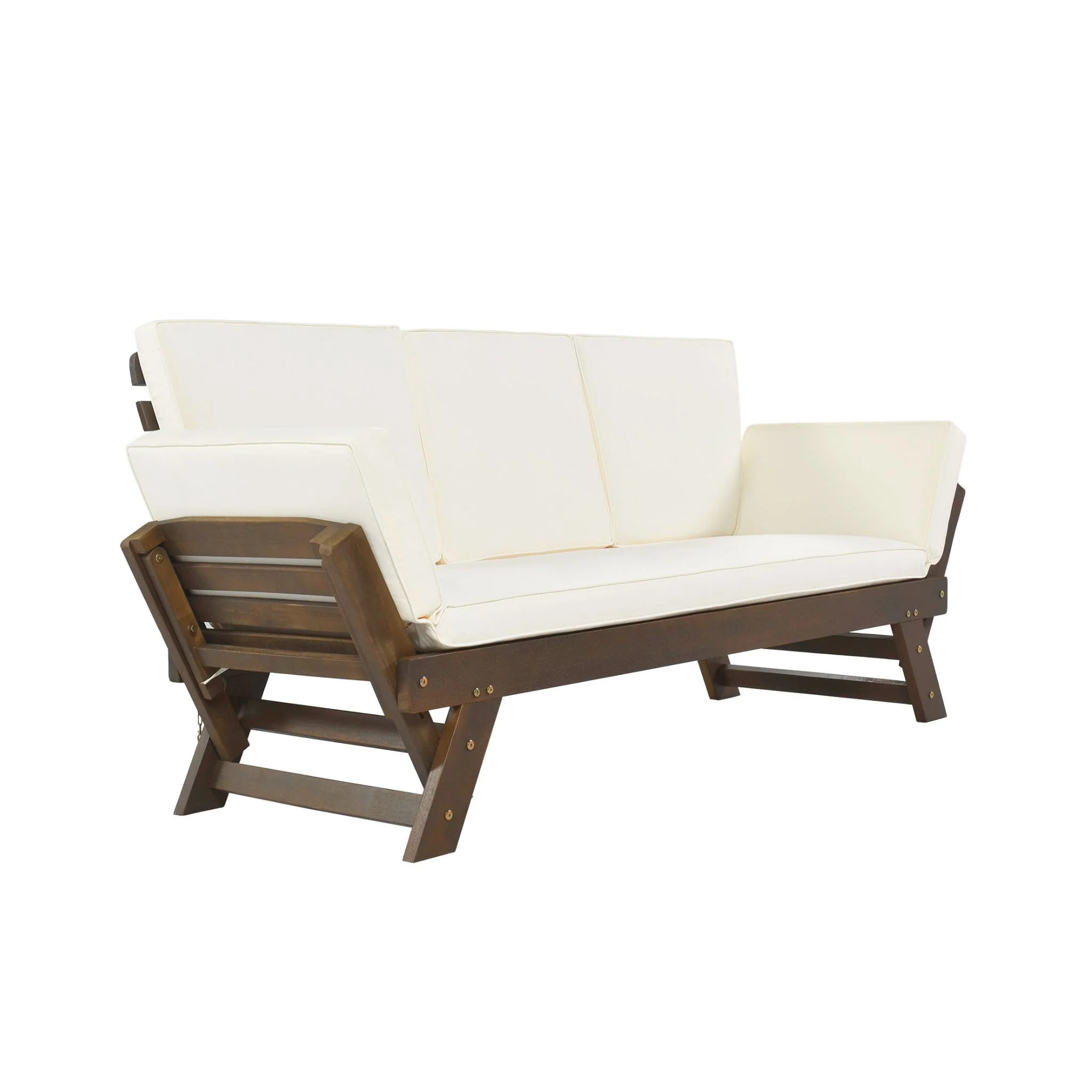 Alora Outdoor Adjustable Wooden Patio Daybed Sofa with Cushions - Image 9