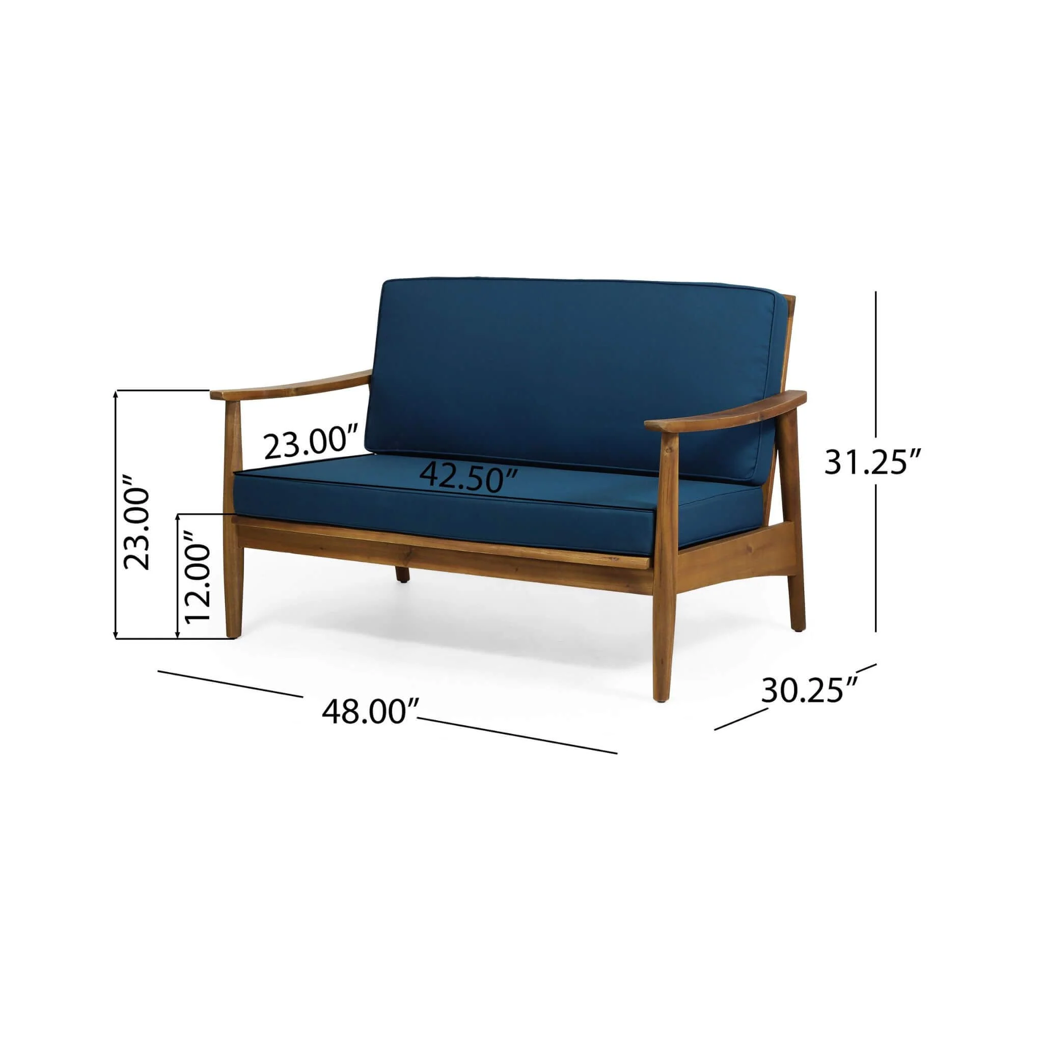 Alora Premium 4-Piece Wooden Outdoor Patio Conversation Seating Set With Cushions - Image 10