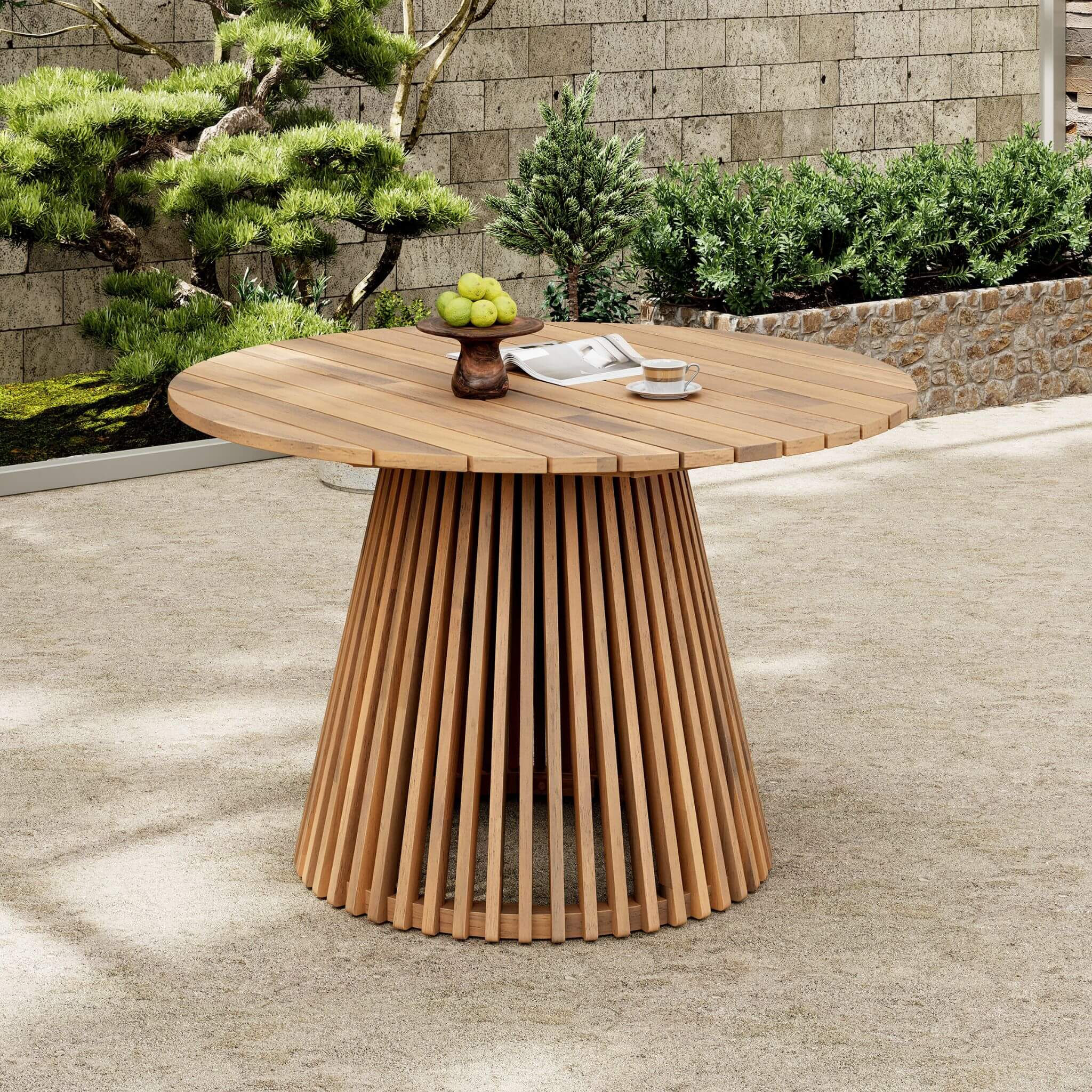 Alora Premium 5-Piece Acacia Wooden Outdoor Furniture Patio Set With Dining Chairs And Table - Image 4