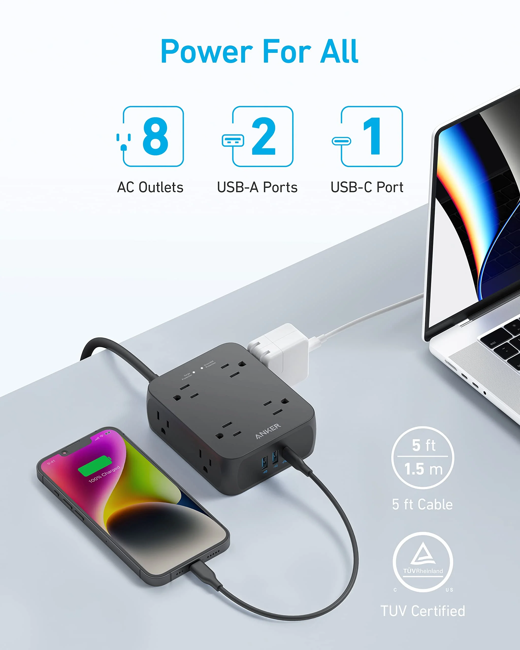 Anker 341 USB Power Strip - Image 9