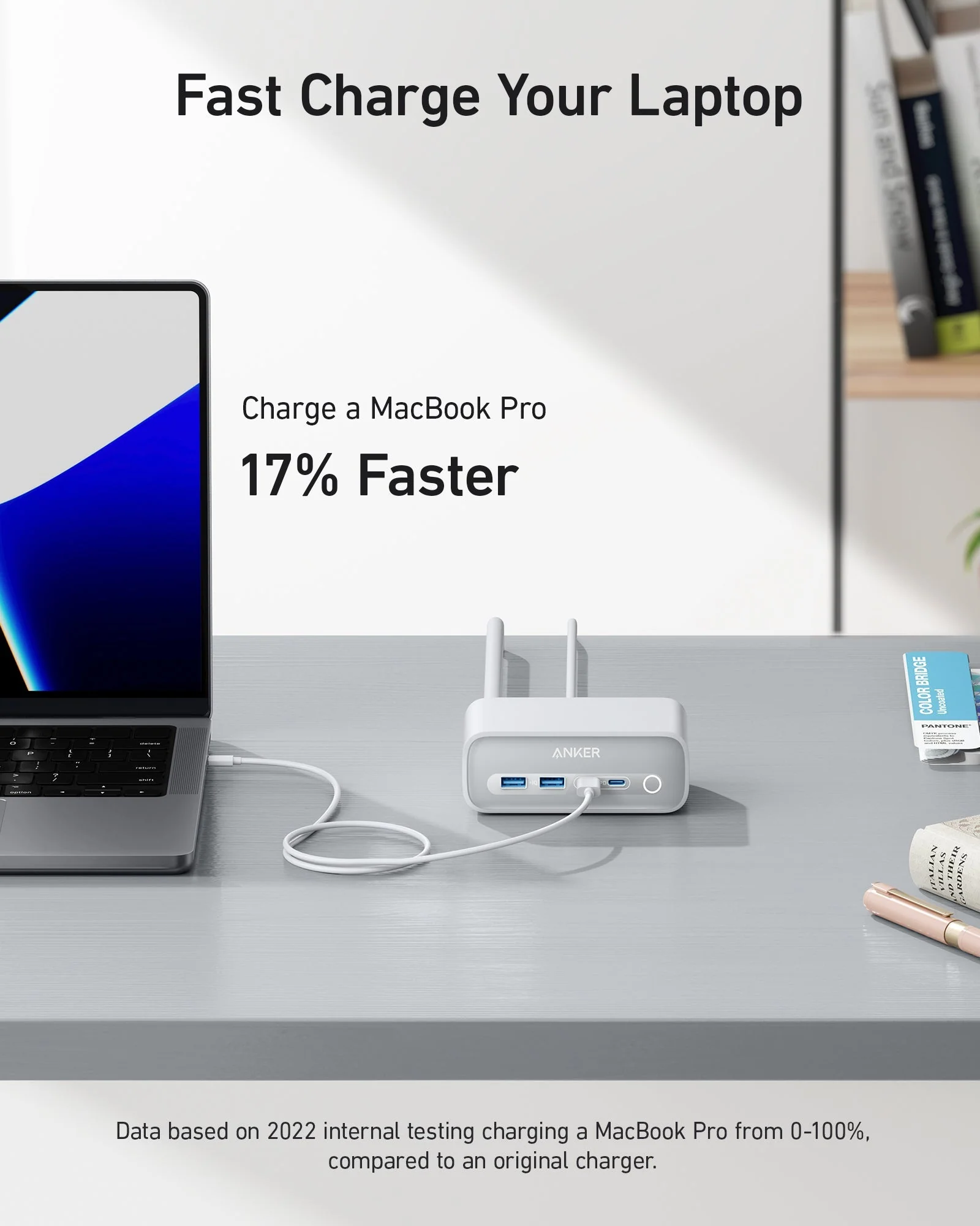 Anker 525 Charging Station - 2x USB-A 2x USB-C and 3x AC Outlets - Image 3
