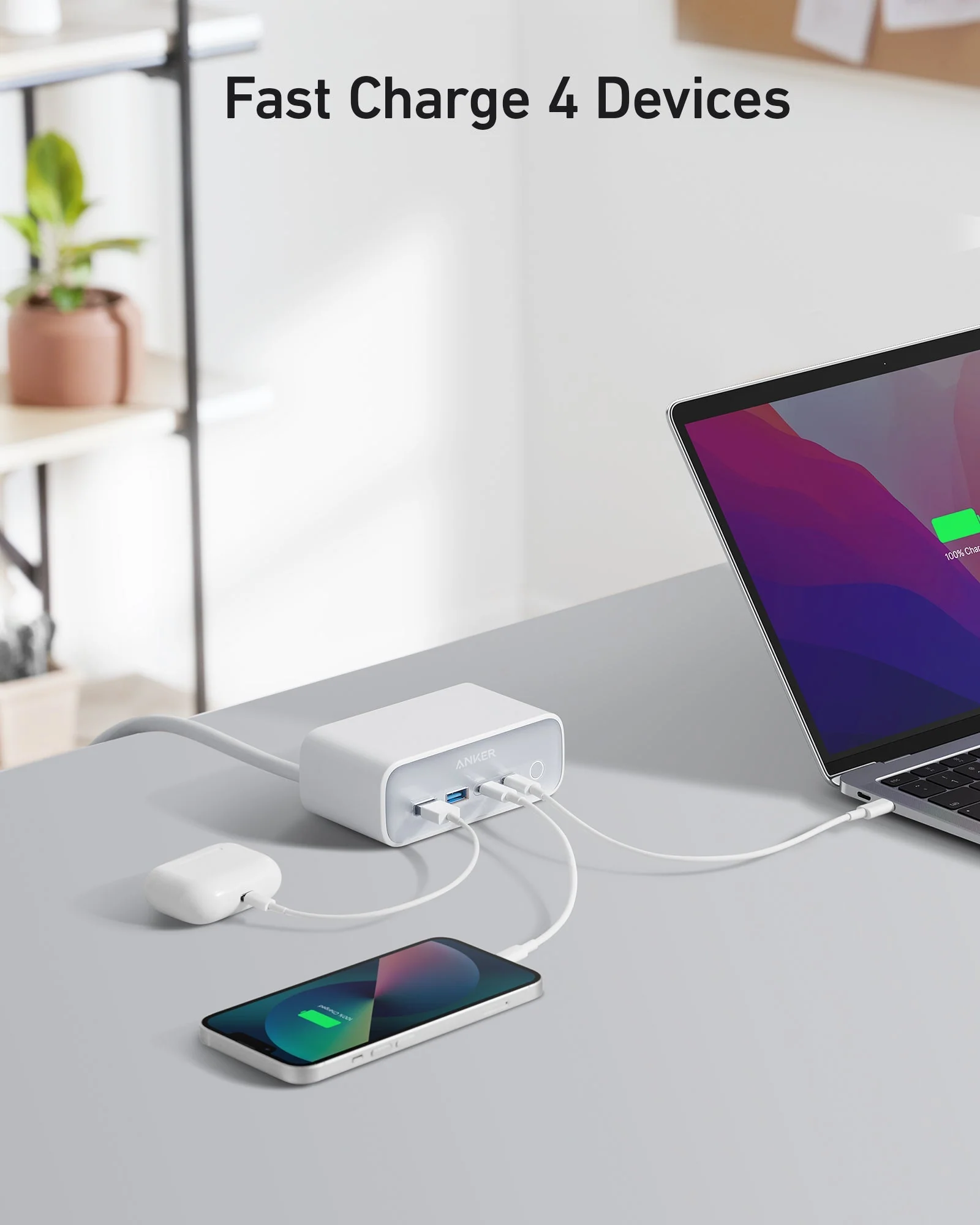 Anker 525 Charging Station - 2x USB-A 2x USB-C and 3x AC Outlets - Image 4
