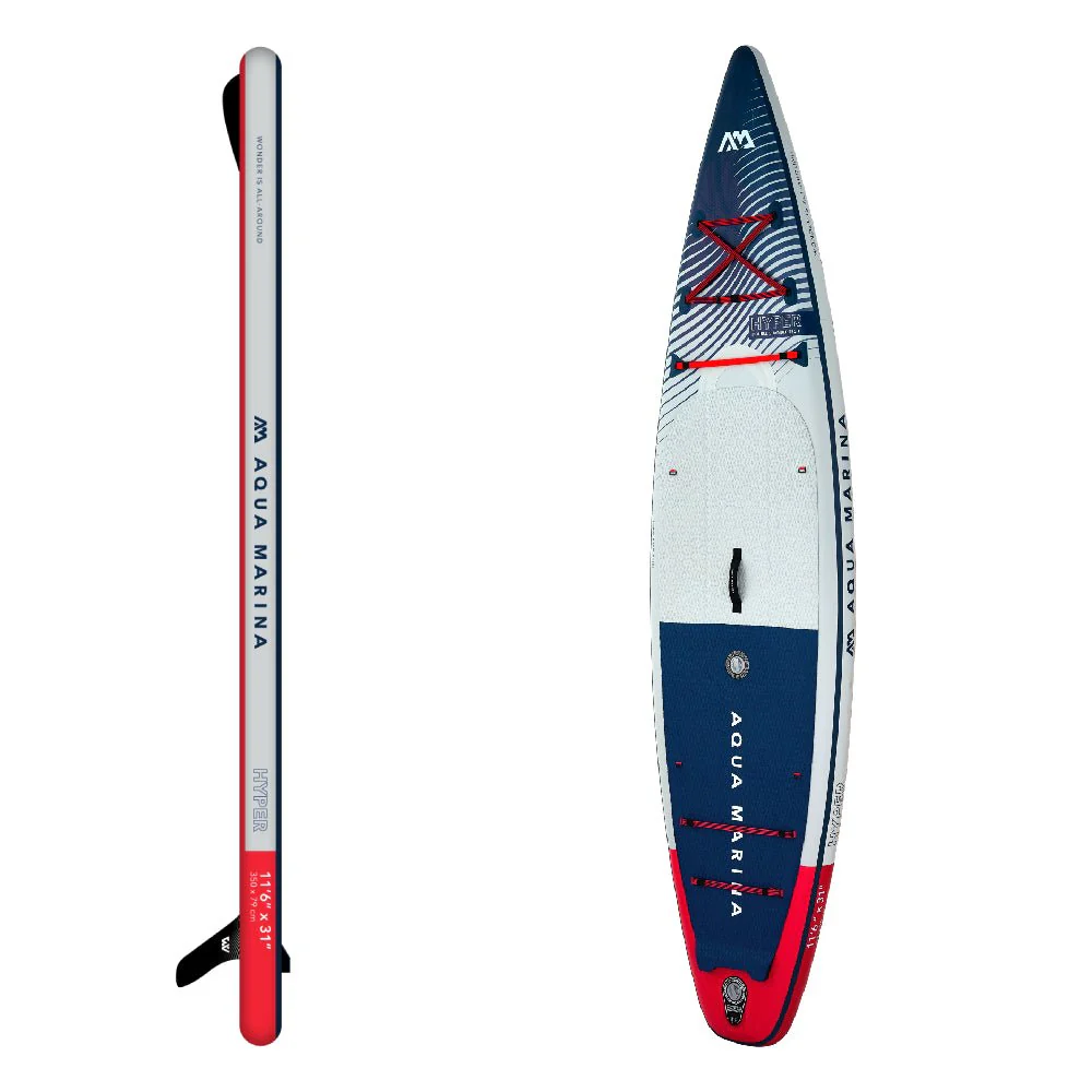 Aqua Marina Hyper Navy Touring SUP With Hydrodynamic Rail Edges & Adjustable Bungee 12FT - Image 18