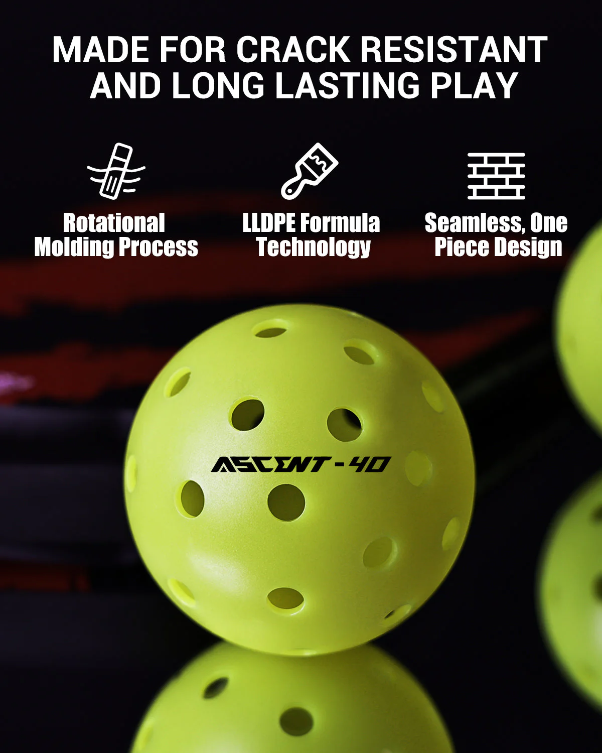 ASCENT OUTDOOR TOURNAMENT PICKLEBALLS - 12 PACK - Image 5