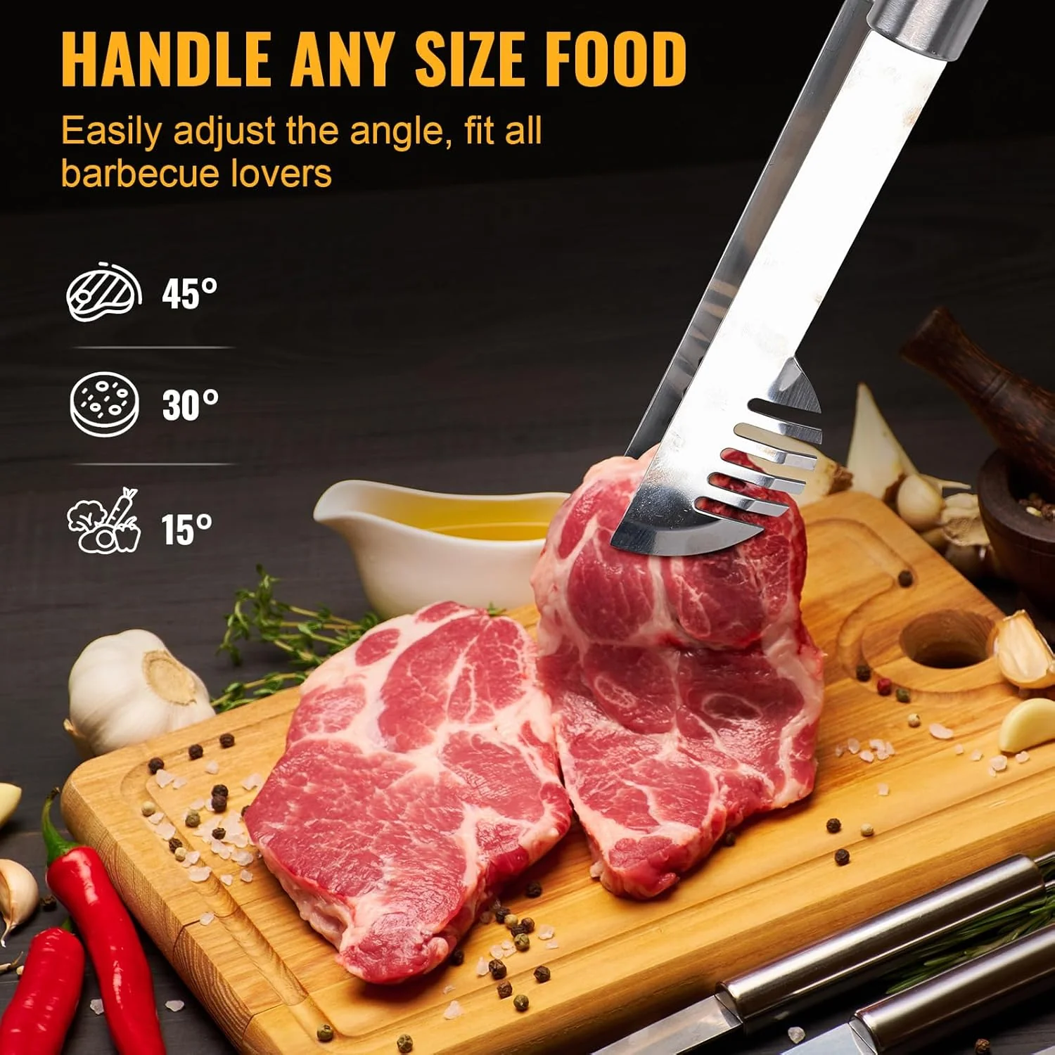 BBQ Tool Grilling Accessories 16-Inch Stainless Steel BBQ Grill Tools - Image 12