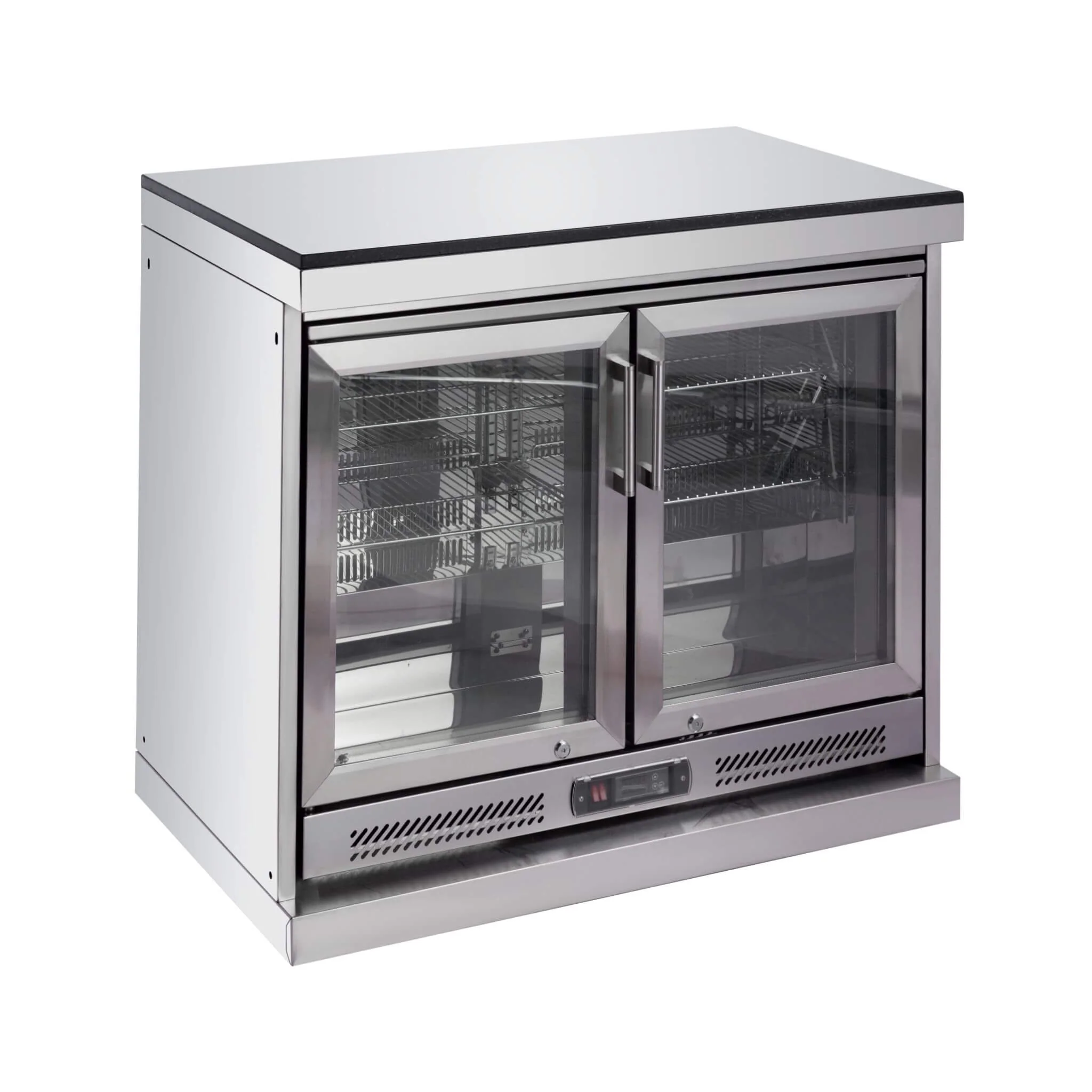 Castelle Flame 62-Inch 6-Burner Gas Outdoor Grill Island with Wine Cooler and Rotisserie - Image 14