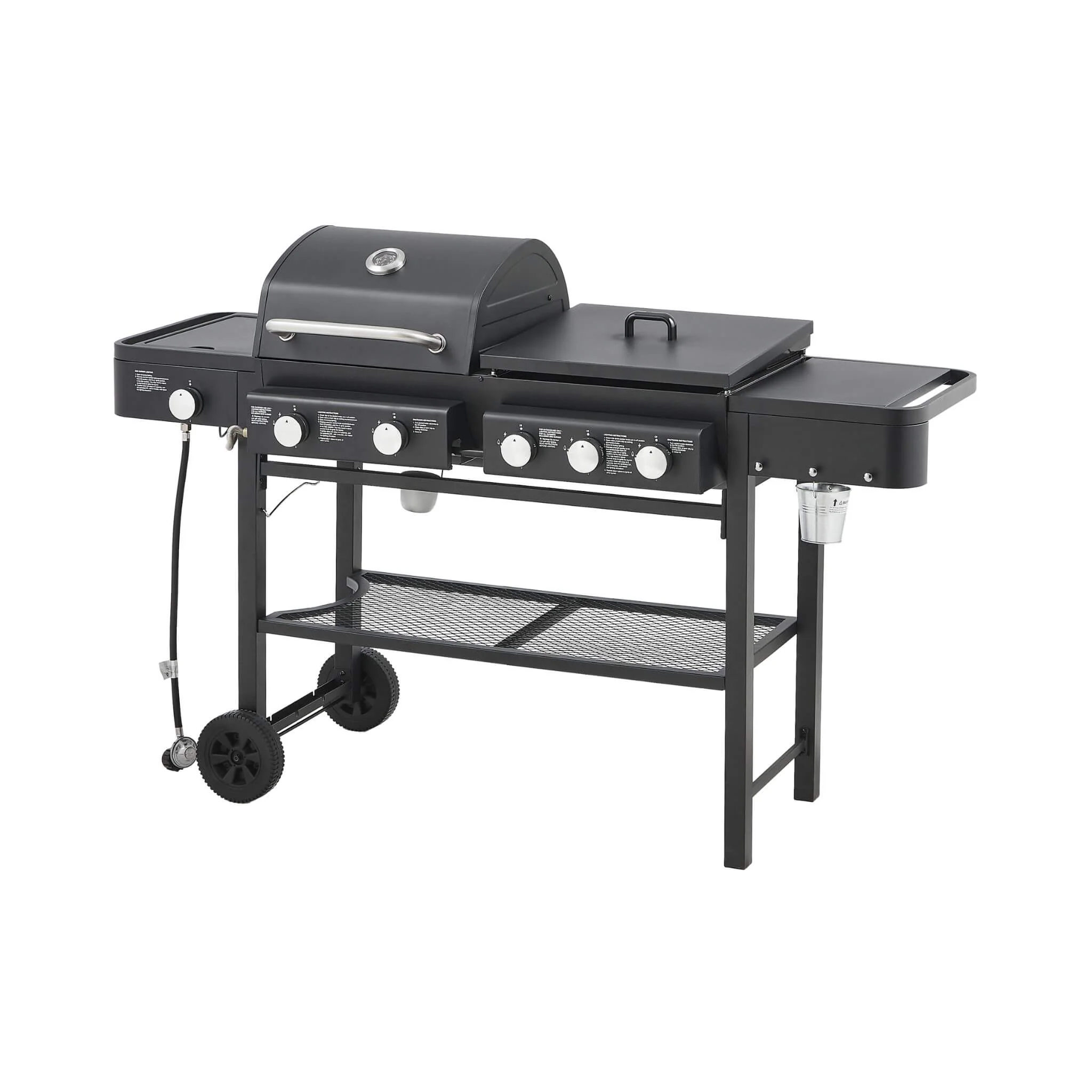 Castelle Flame Heavy-Duty All-In-One Outdoor 5-Burner 56K BTU LP Grill - Image 4
