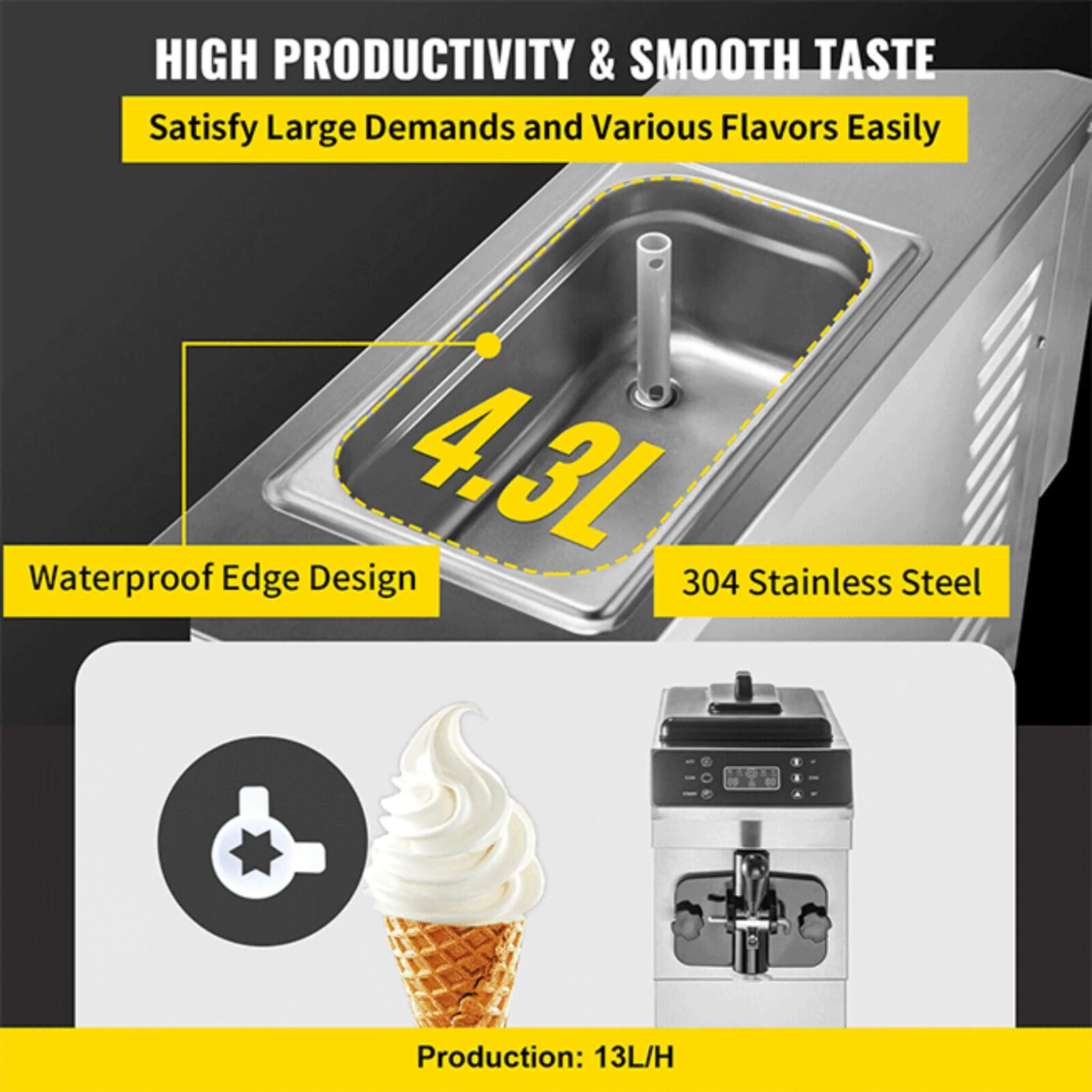 Commercial Single Flavor Soft Serve Ice Cream Machine Maker 13 L/H - Image 9