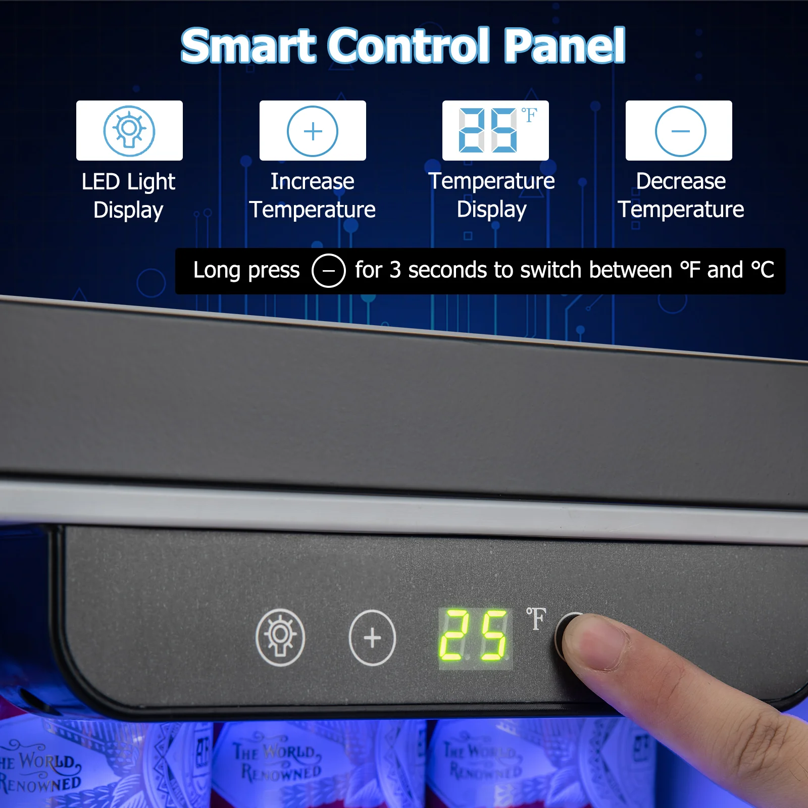 Compact Refrigerator with Adjustable Thermostat and Stainless Steel Door - Image 6