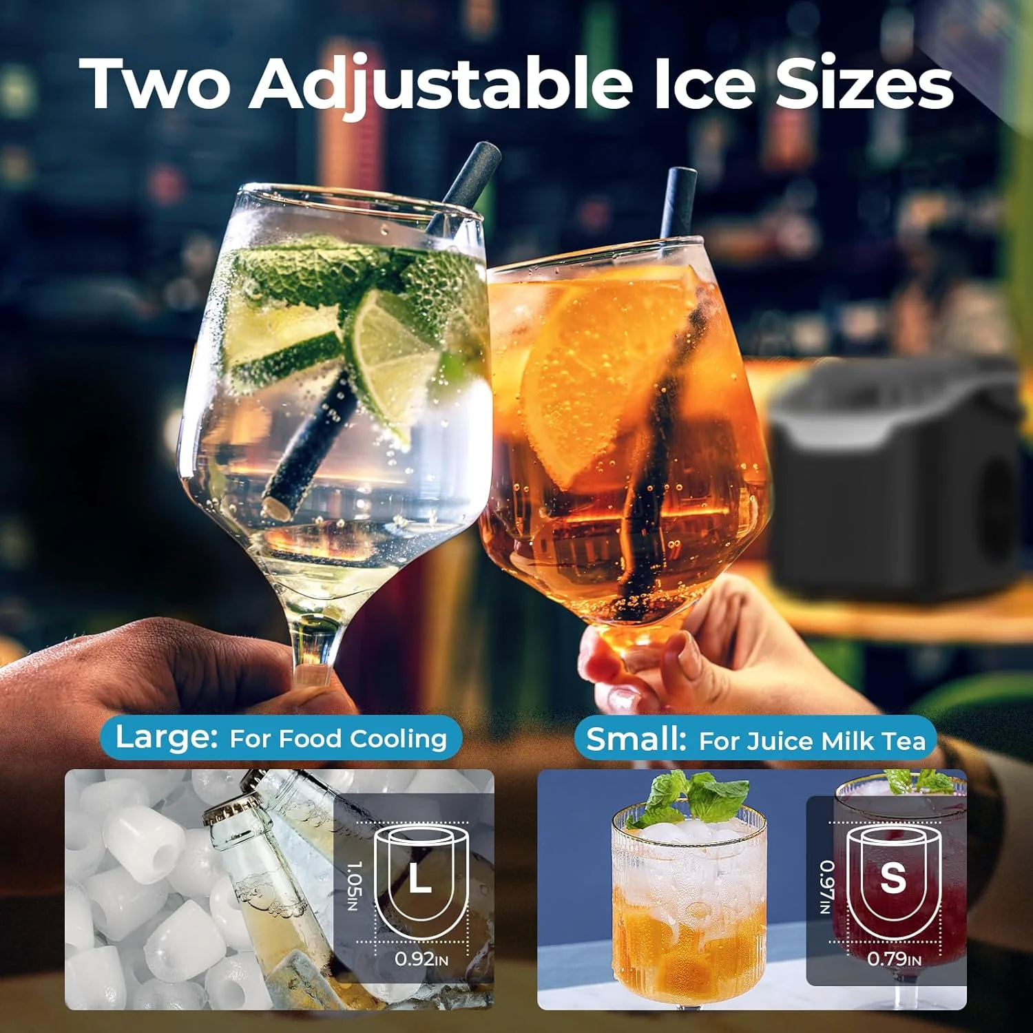 Countertop Ice Maker, 26 lbs Day Ice Production 58012RIM0 - Image 27