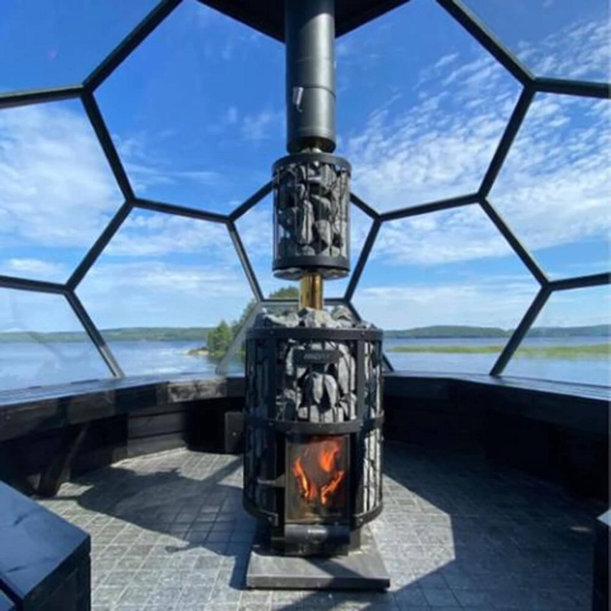 Cozy Heat Wood-Burning Floor Mount Sauna Stove With Chimney Kit And Sauna Stones - Image 15