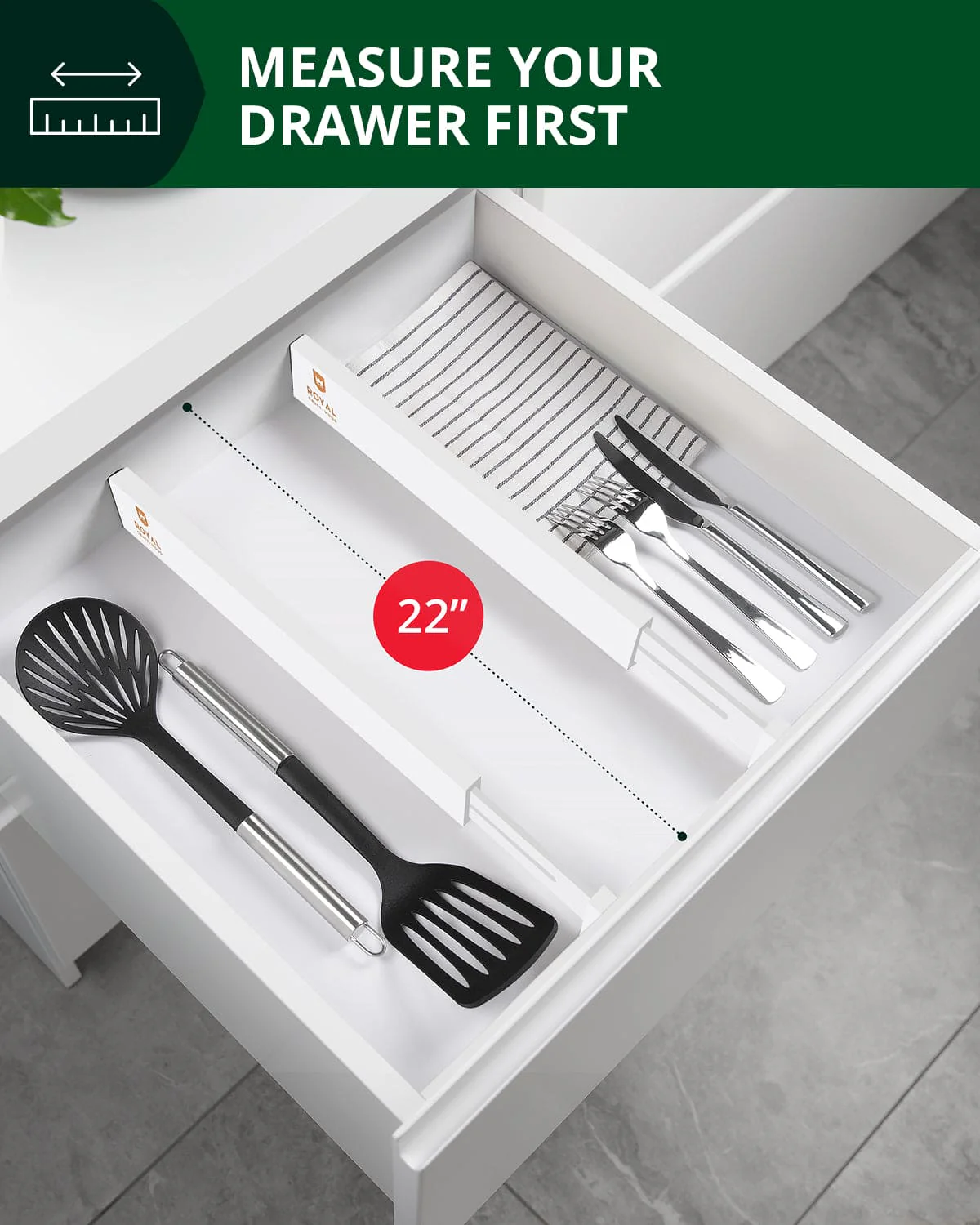 Drawer Dividers 22”, White - Image 6