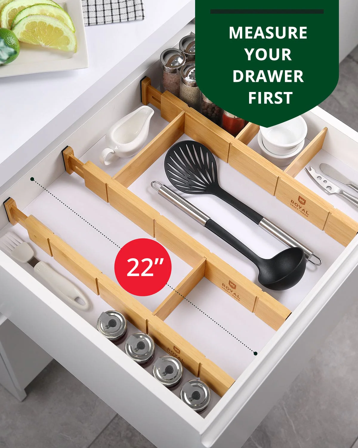 Drawer Dividers 22” with inserts, Natural - Image 6