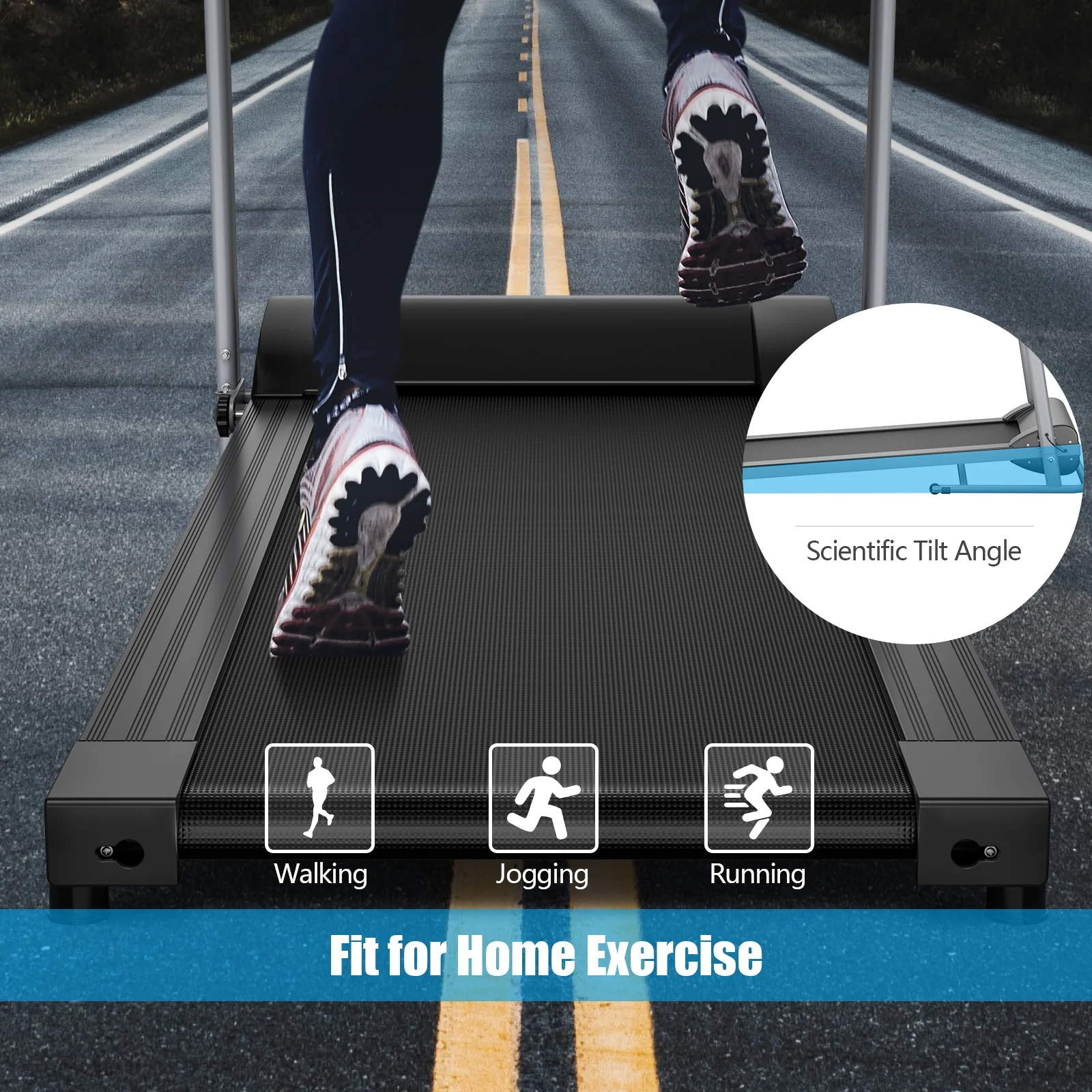 Electric Foldable Treadmill with LCD Display and Heart Rate Sensor - Image 7