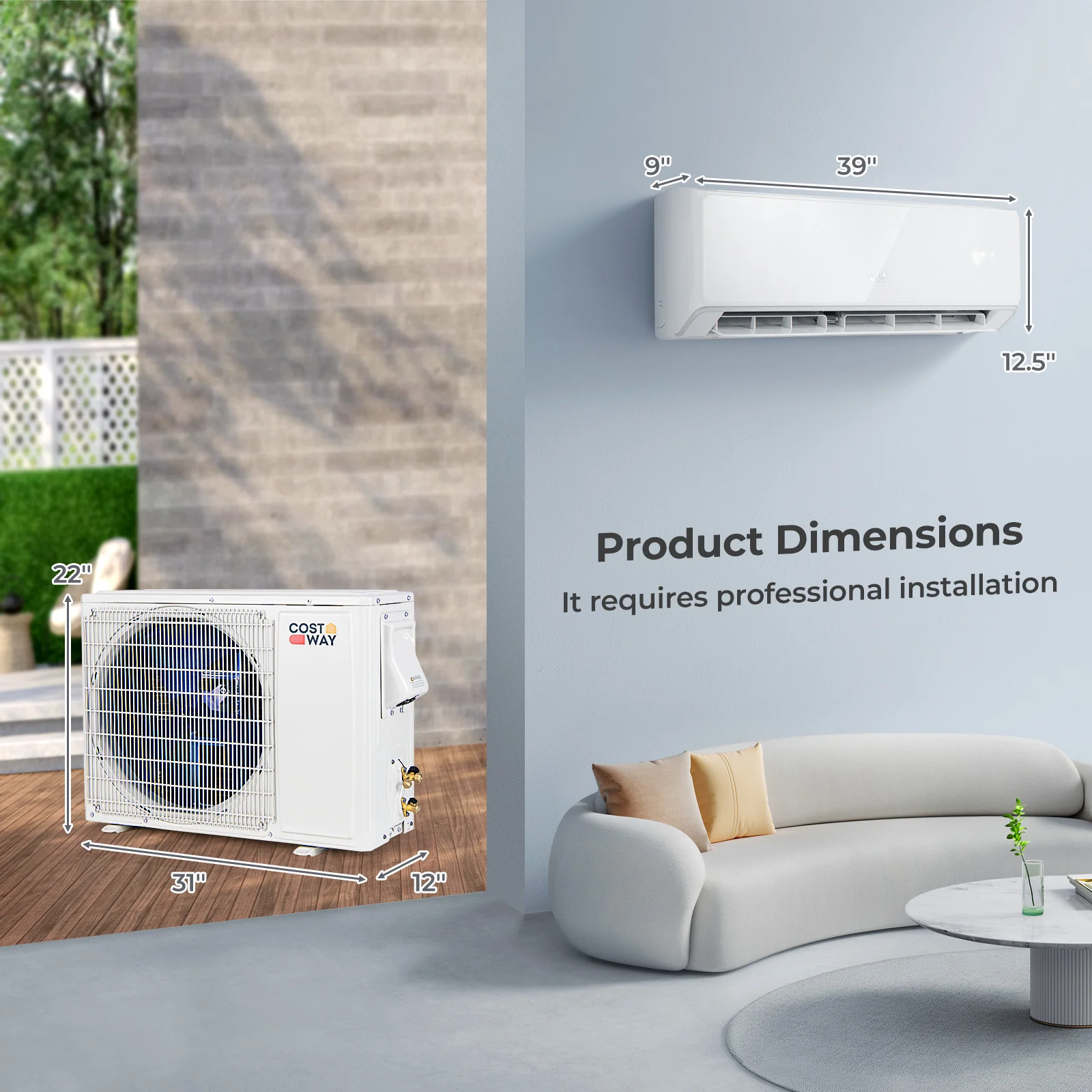 Energy Star Certified 18000 BTU 21 SEER2 208-230V Mini Split Air Conditioner and Heater Wifi Enabled White - Image 5