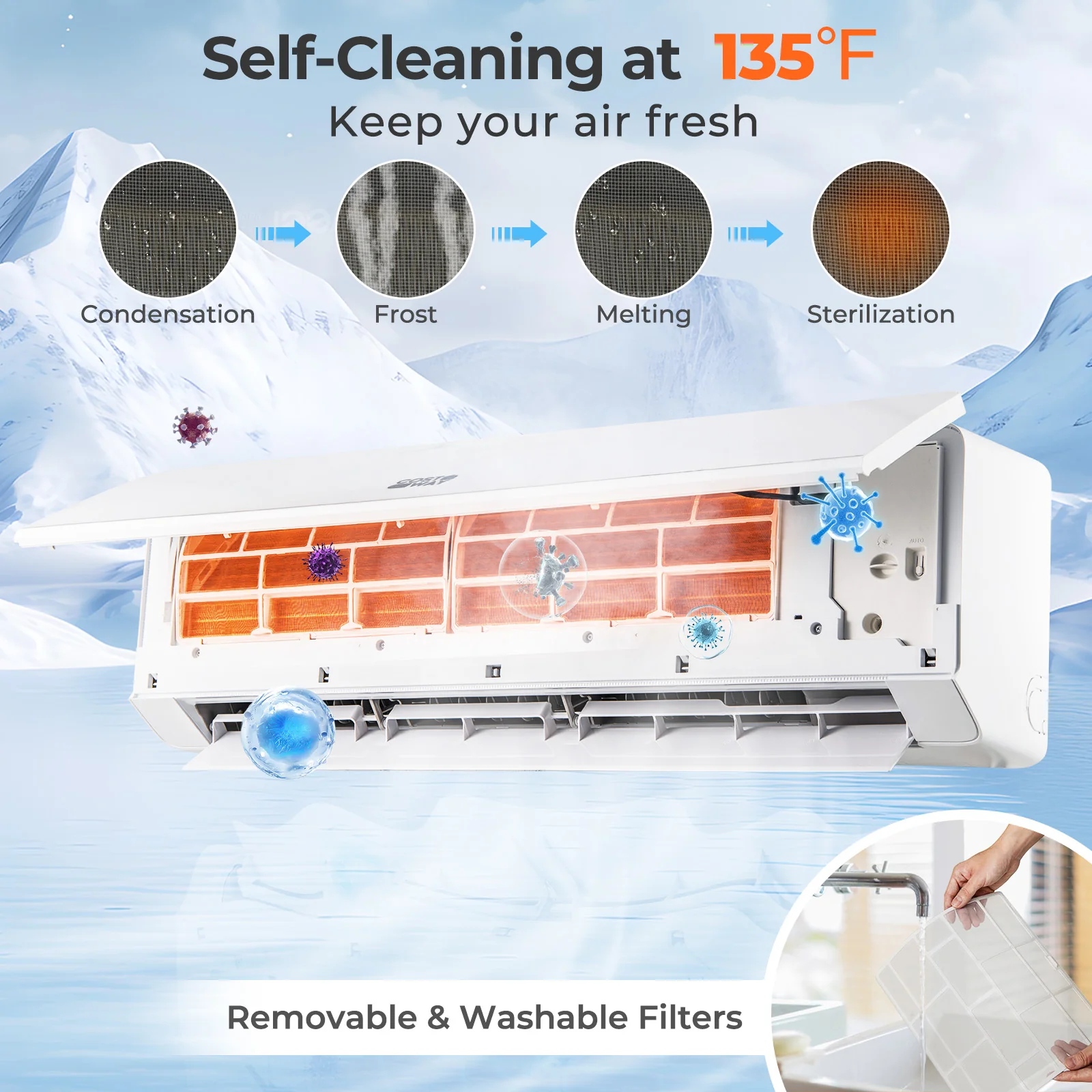 ENERGY STAR Certified 18000 BTU 25 SEER2 208-230V Mini Split Heat Pump Heating at -15°F - Image 7