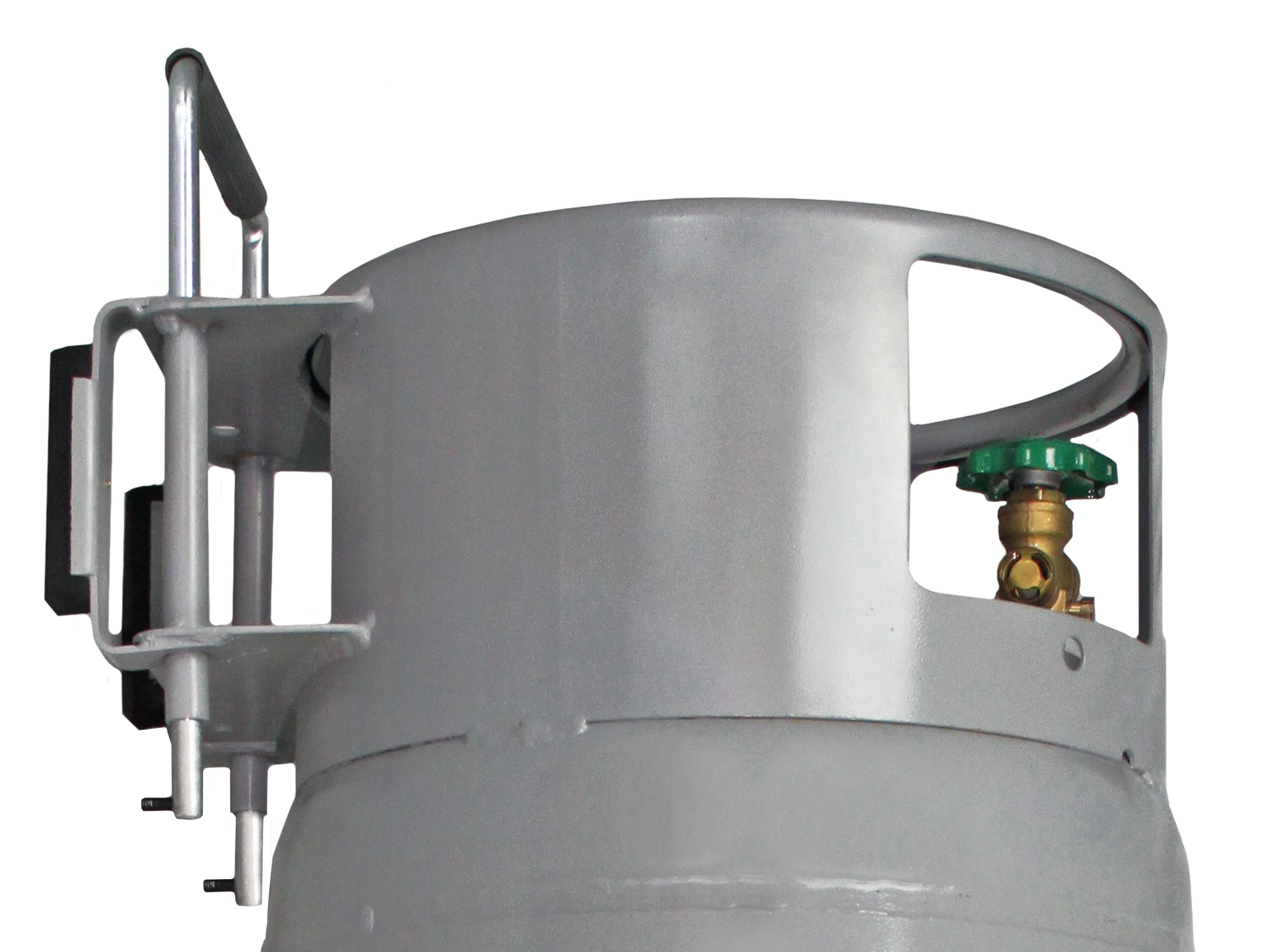 Flame King 100lb Empty Horizontal & Vertical Propane Cylinder with POL & Wheels - Image 6