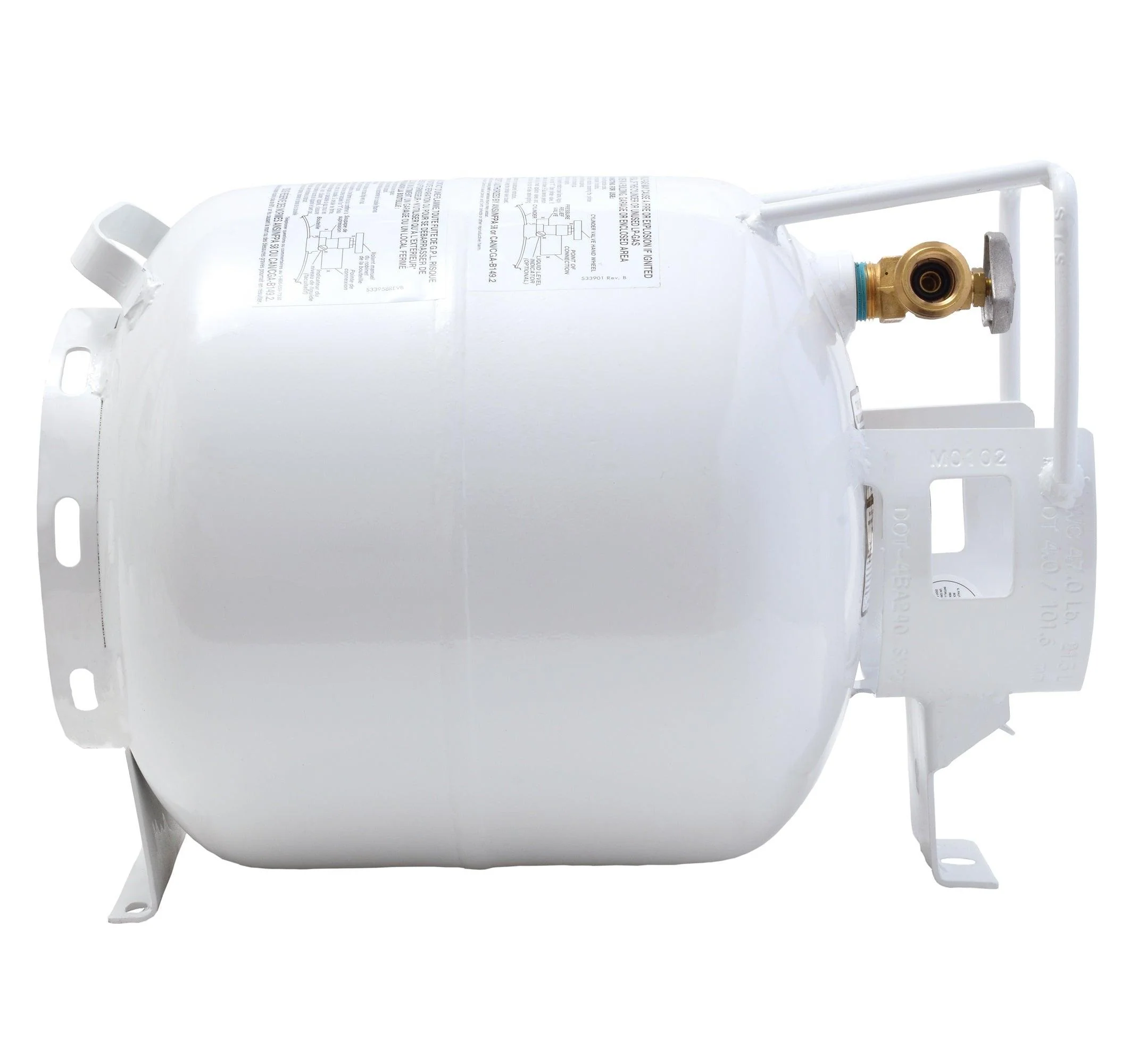 Flame King 20lb Horizontal Propane Cylinder Tank With Valve and Gauge Rv Trailer - Image 3