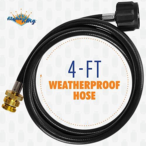 Flame King 4 Feet Propane Adapter Hose 1 lb to 20 lb Converter Replacement for QCC1 - Image 2