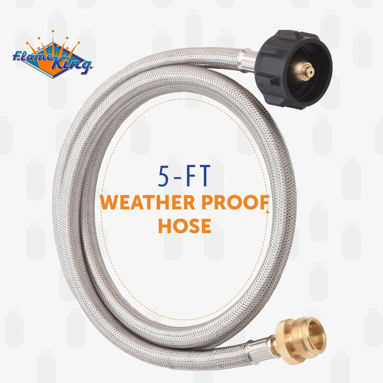 Flame King 5 FT QCC to CGA600 Male Connection-Steel Braided Hose - Image 4