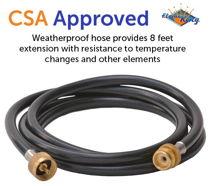 Flame King 8 Ft 1 Pound Propane Tank Gas Hose Adapter Extension - Image 6
