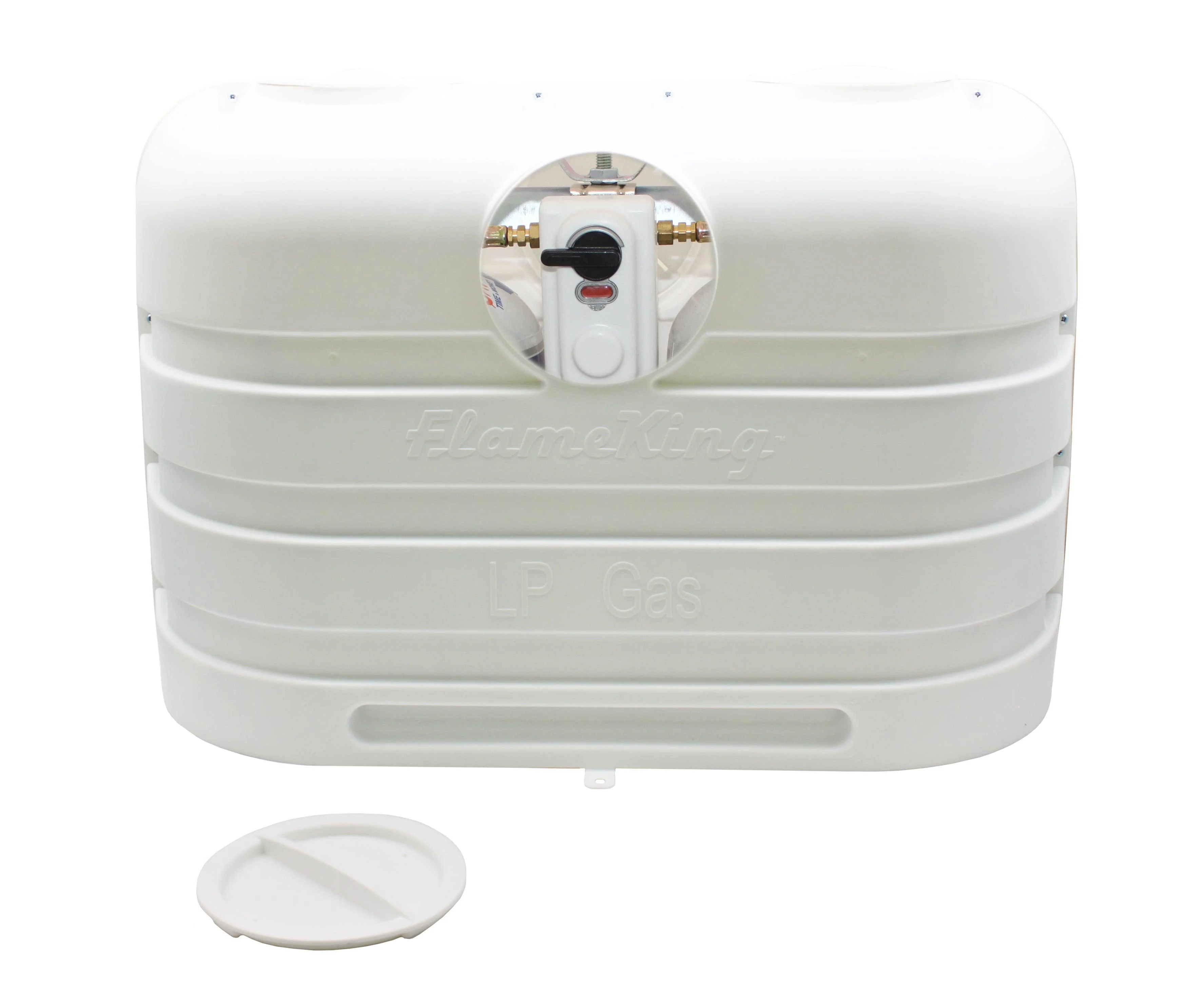 Flame King Dual 20LB LP Propane Tank Light Plastic Heavy Duty Cover Rv Trailer White - Image 5