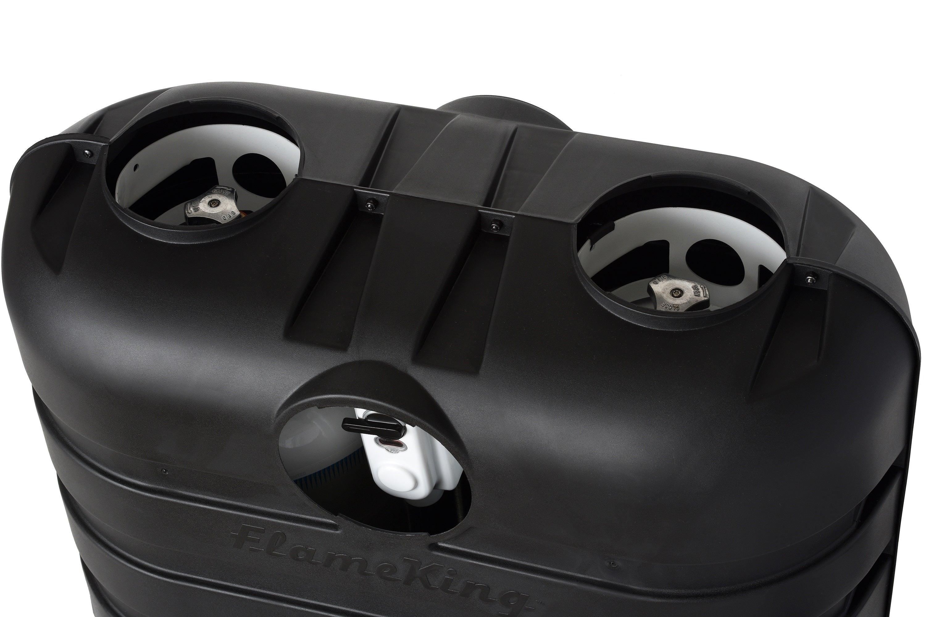 Flame King Dual 30LB LP Propane Tank Light Plastic Heavy Duty Cover RV Trailer Black - Image 5