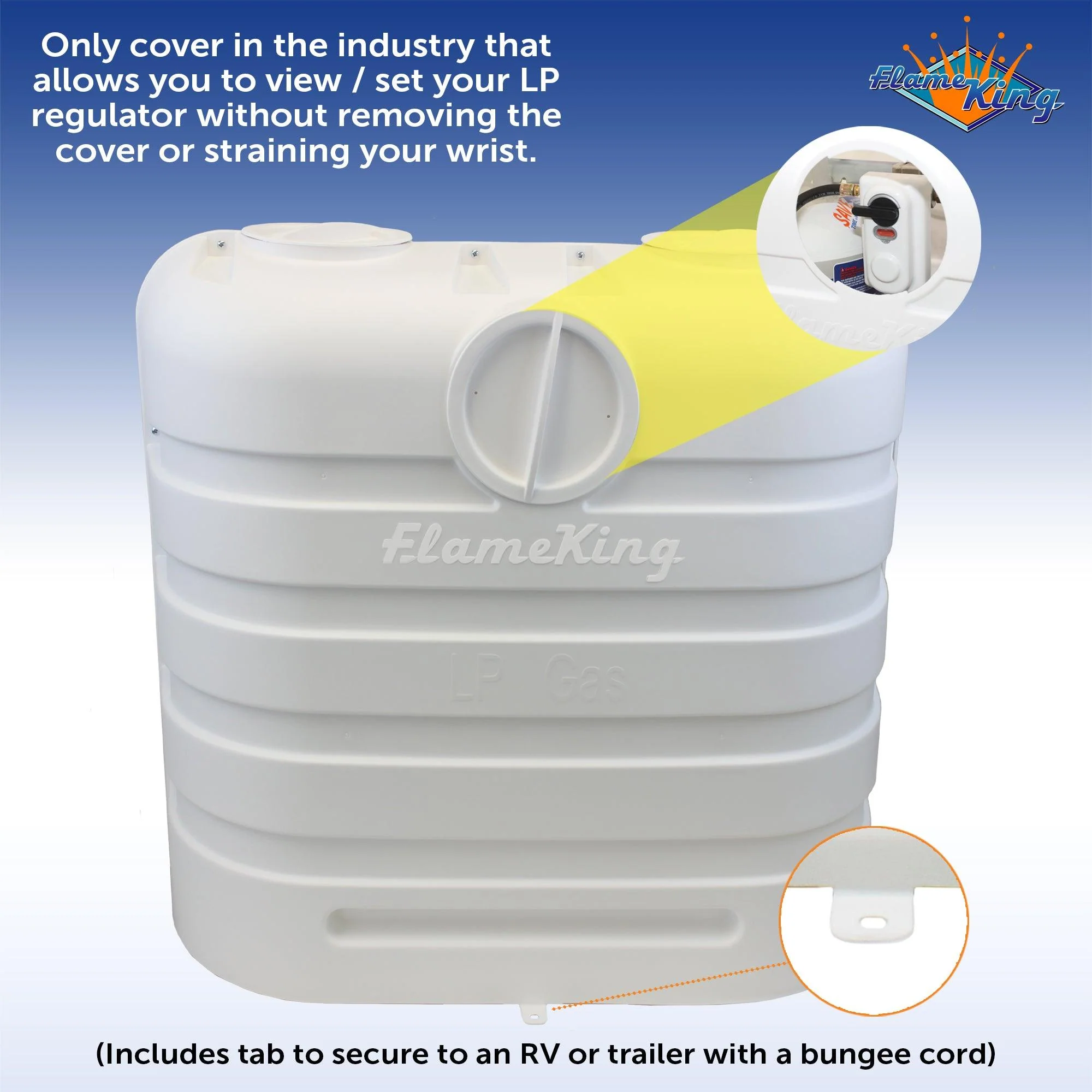 Flame King Dual 30LB LP Propane Tank Light Plastic Heavy Duty Cover RV Trailer White - Image 5