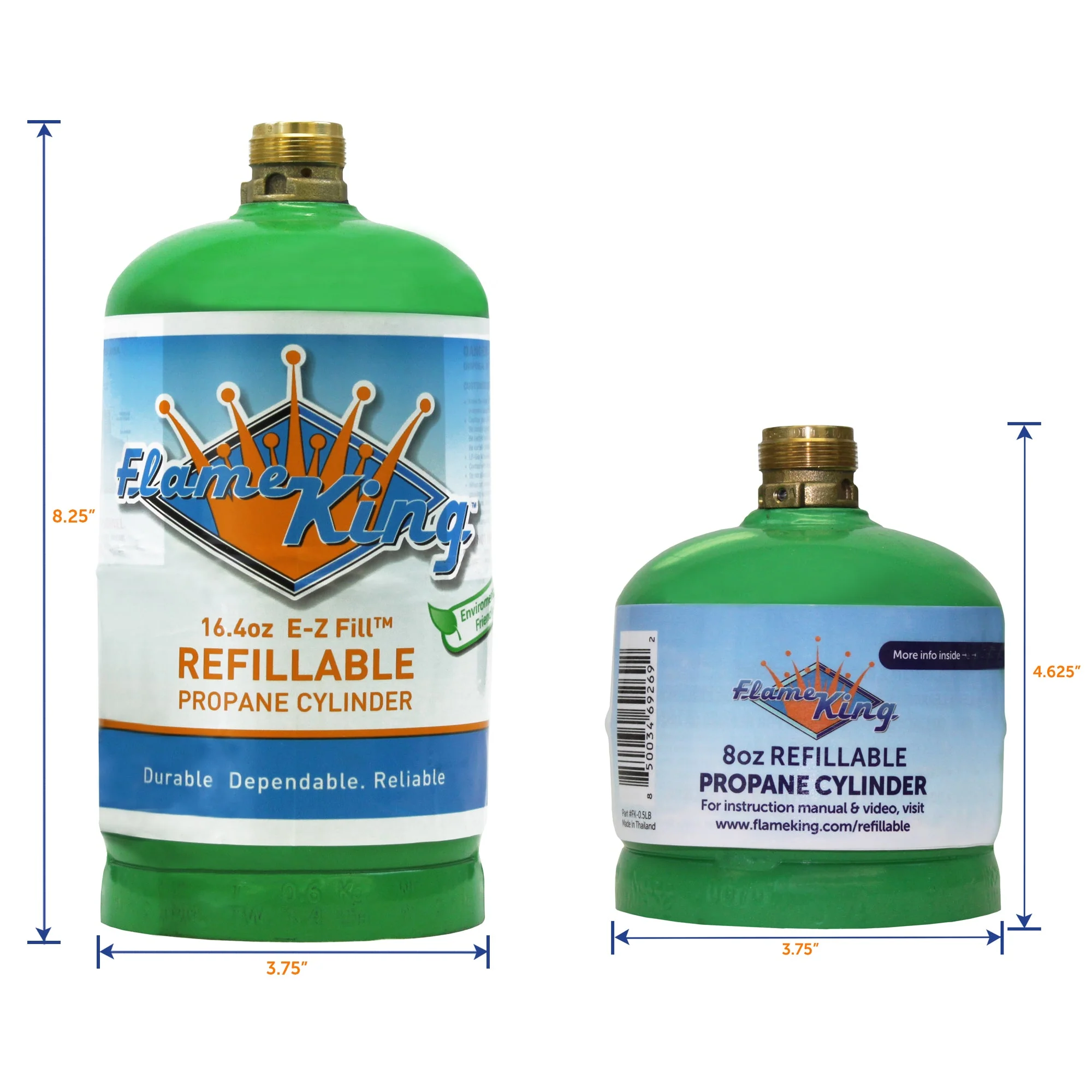 Flame King Eco Friendly Sustainable 8oz 1/2lb Refillable Propane Tank LP Cylinder - Image 6