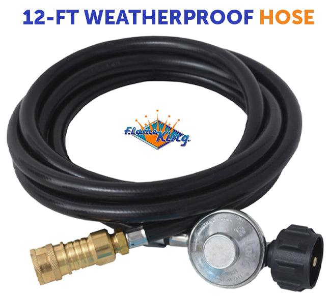 Flame King FK-HTR-QC12FT Propane Gas 3/8" Quick Connect Hose Adapter for Buddy Mr Heaters - Image 3